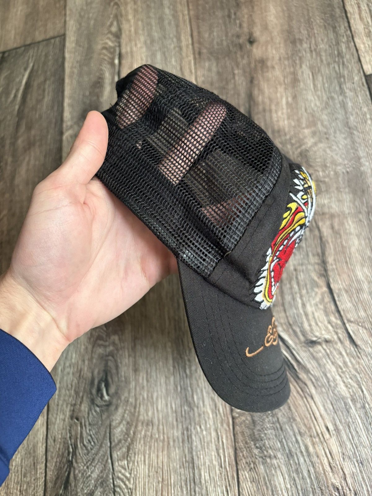 Christian Audigier × Ed Hardy × Vintage Vintage Ed Hardy Tiger Trucker Cap Hat Size ONE SIZE - 7 Thumbnail