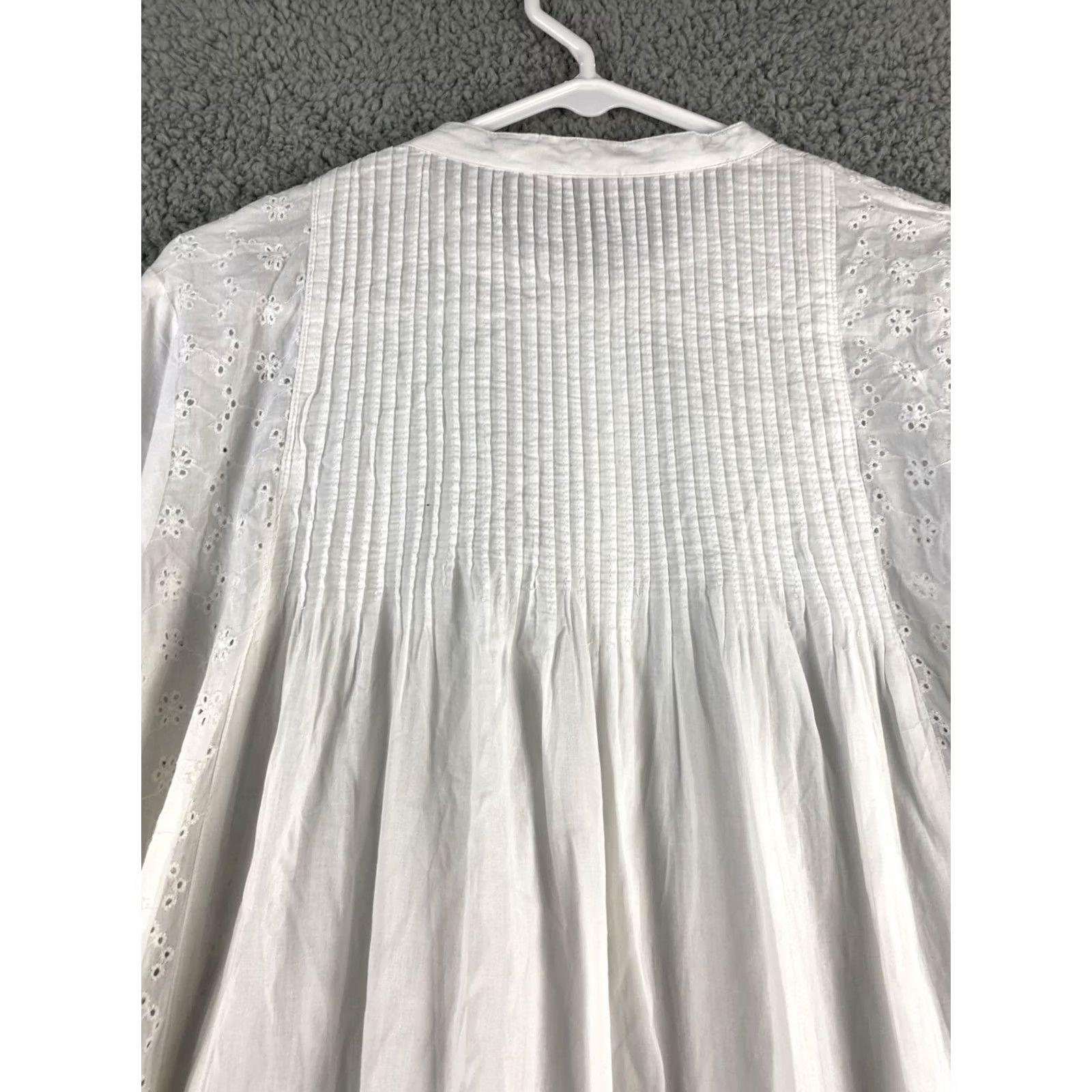 Vintage Splash Shirt Dress Women’s Size 12 Tunic Top Blouse / 34-33 White Cotton Splash Ladies Classic Blouse Shirt Size XL / US 12-14 / IT 48-50 - 8 Thumbnail