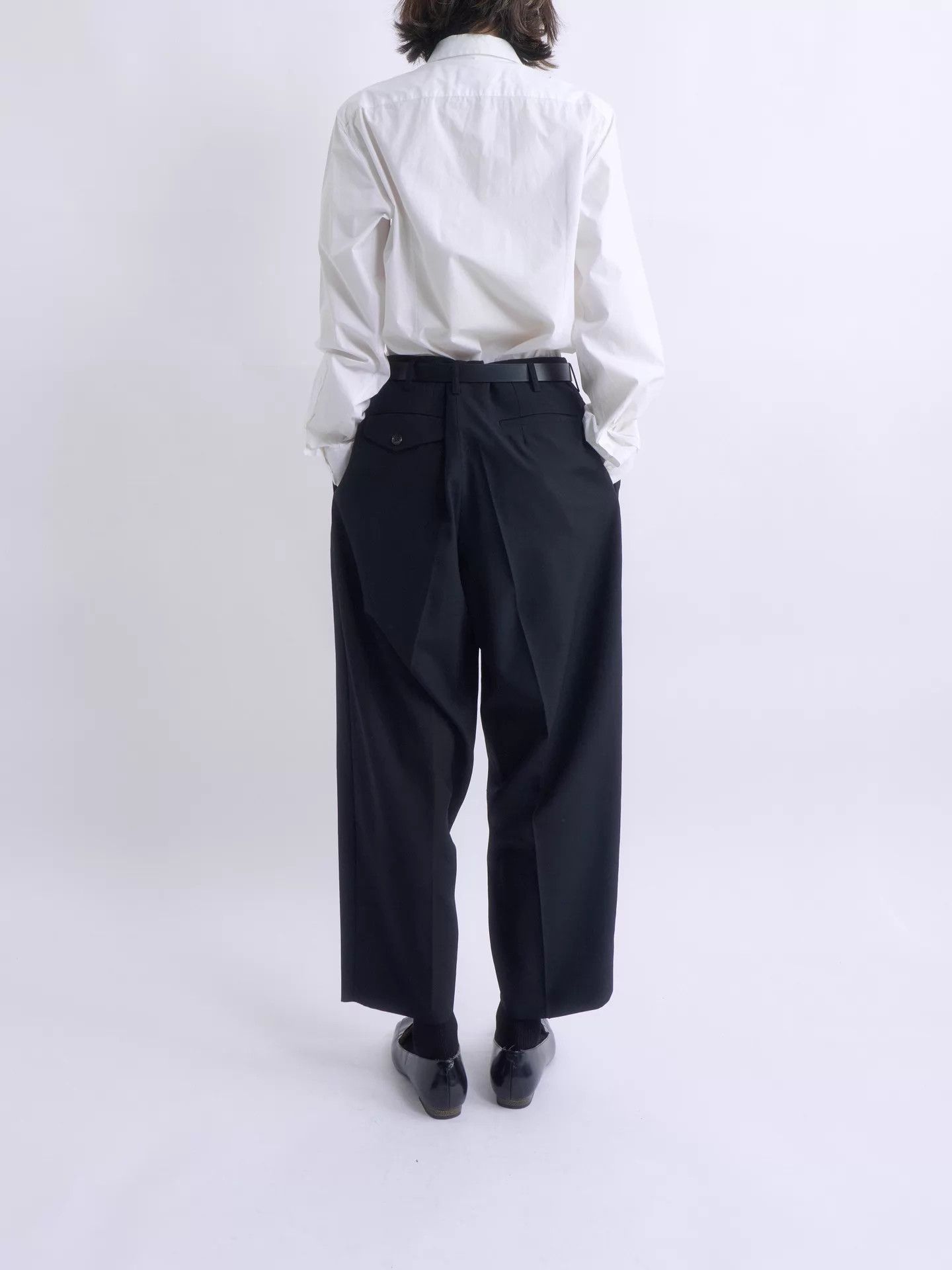 Comme des Garcons CDG Homme Plus Black Pleated Tapered Trousers XS Size US 27 - 4 Thumbnail