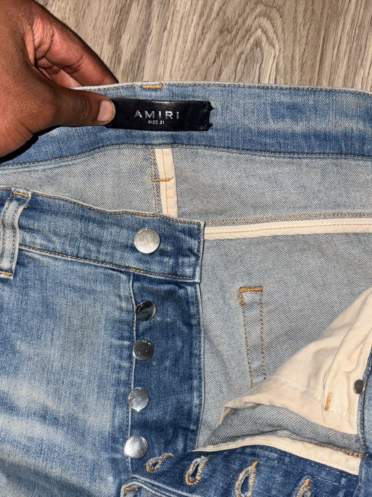 Amiri Amiri Clay Indigo Plaid MX2 Jeans Size US 31 - 3 Thumbnail