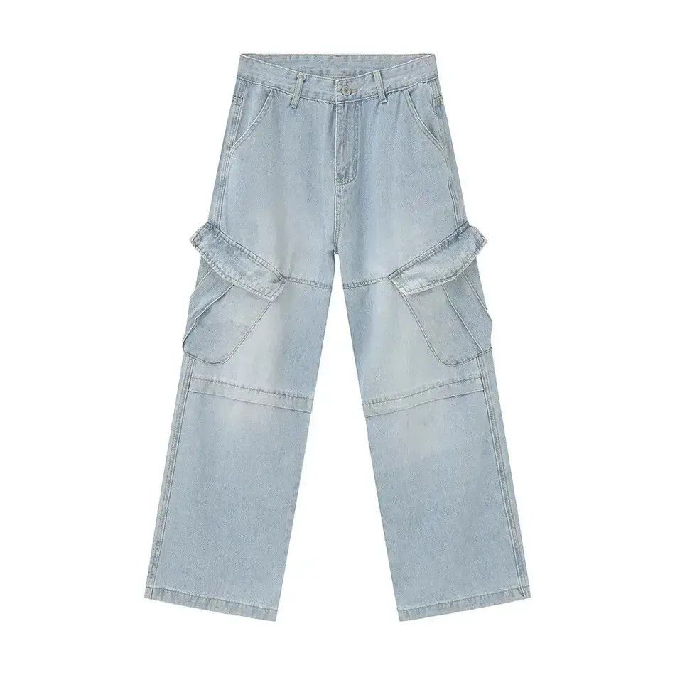 Japanese Brand Retro loose patchwork pocket jeans Size US 32 / EU 48 - 4 Thumbnail