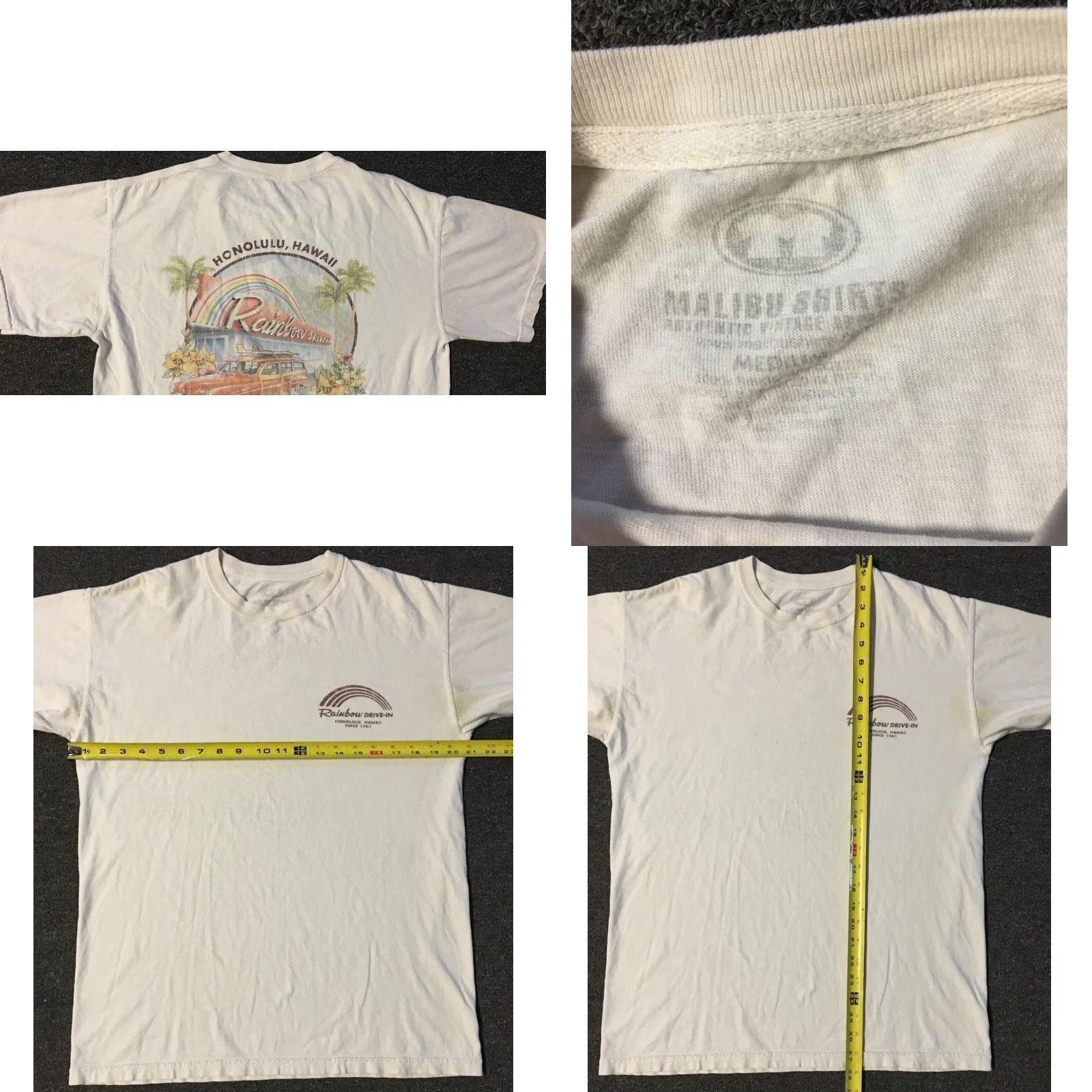 Rainbow Hawaii Rainbow Drive In Faded Shirt M USA Beach Flower Surf Skate Grunge Vtg TC Size US M / EU 48-50 / 2 - 8 Thumbnail