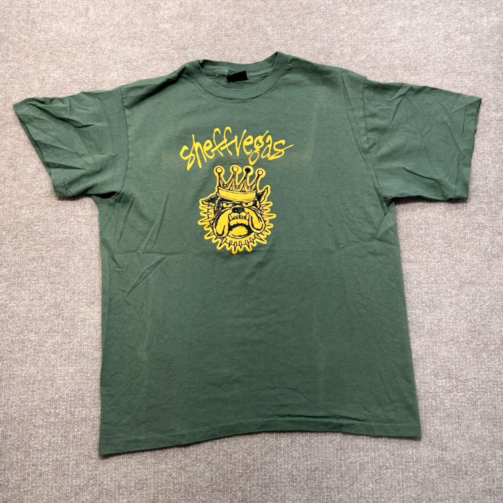 Vintage VINTAGE Sheffvegas Dog T Shirt Mens XL Green Tee 90s Rap Graphic Cotton Crew Neck Short Sleeve Size US XL / EU 56 / 4 - 2 Thumbnail