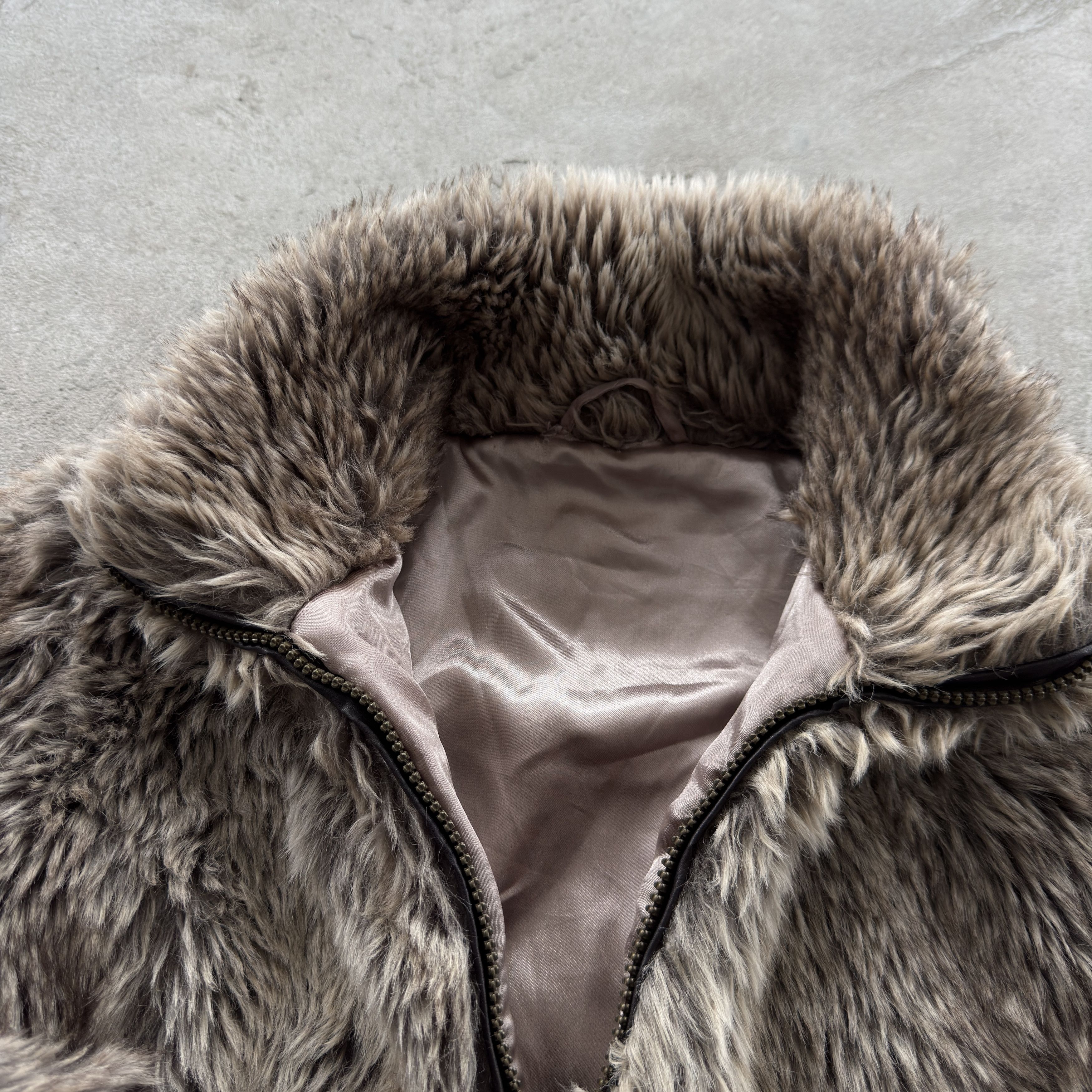 Vintage Vintage 90s Cropped Faux High Neck Fur Preppy Jacket Size M / US 6-8 / IT 42-44 - 5 Thumbnail