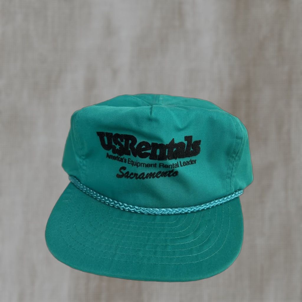 Vintage VINTAGE Nissin Baseball Cap Hat Strap Back Green Teal One Size Men US Rentals Sacramento Chord Nissin Size ONE SIZE - 1 Thumbnail