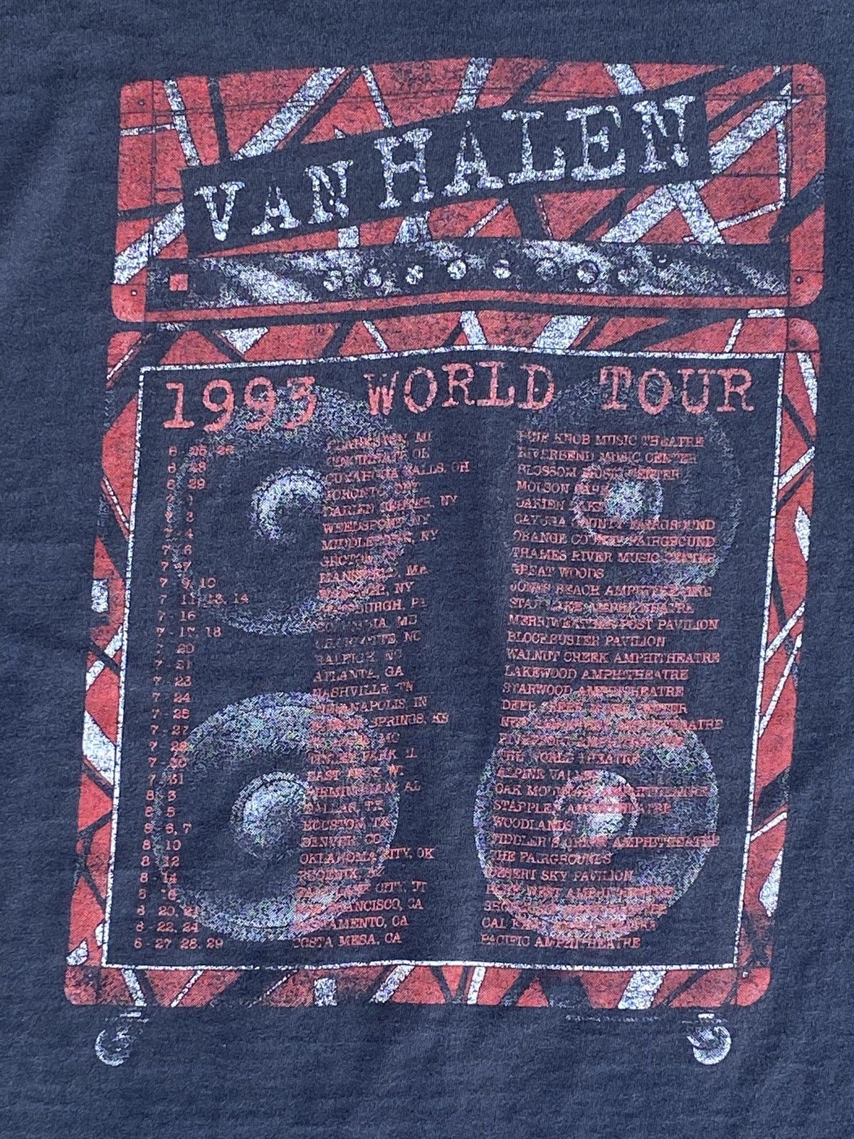 Fruit Of The Loom Van Halen Live Vintage 93 World Tour Hagar Distressed Tee XL Size US XL / EU 56 / 4 - 9 Thumbnail