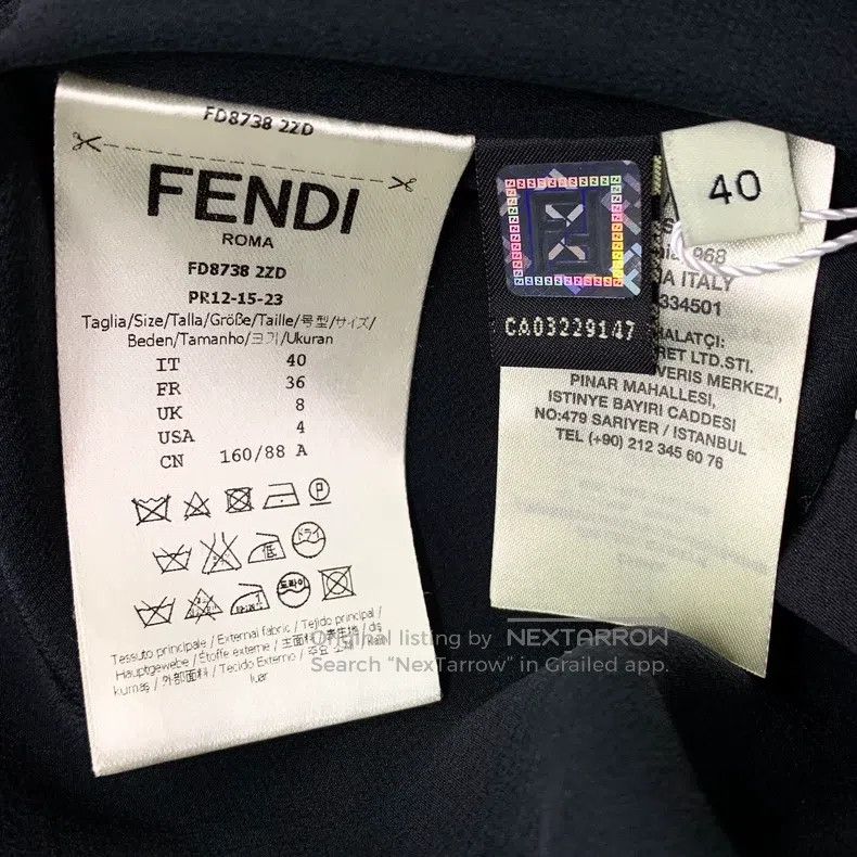 Fendi Fendi Black Floral Print Round Neck Sleeveless Dress Size XS / US 0-2 / IT 36-38 - 6 Thumbnail