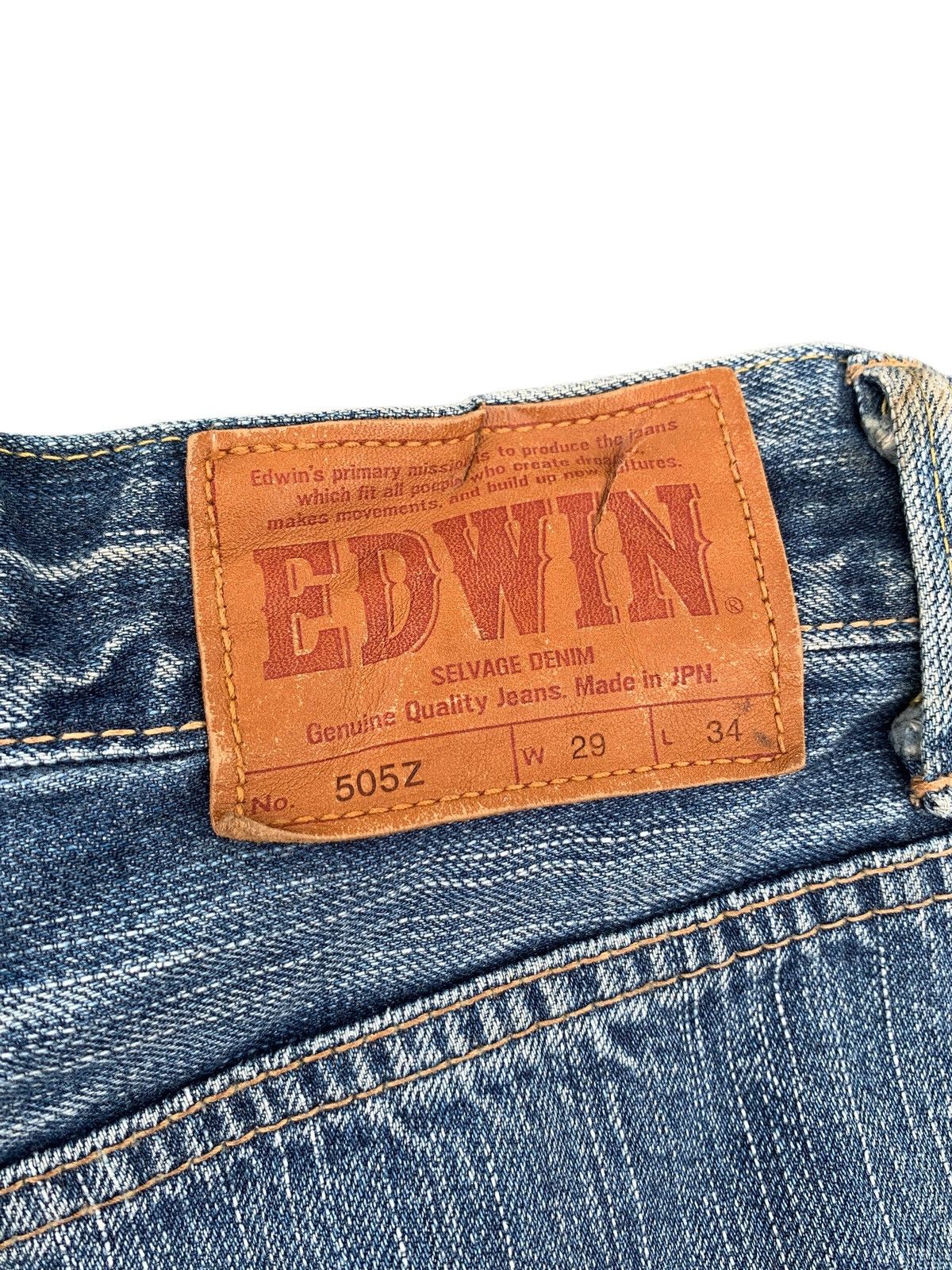 Kapital VINTAGE EDWIN 505Z SELVEDGE BAGGY RUSTY DISTRESSED DENIM Size US 31 - 12 Thumbnail