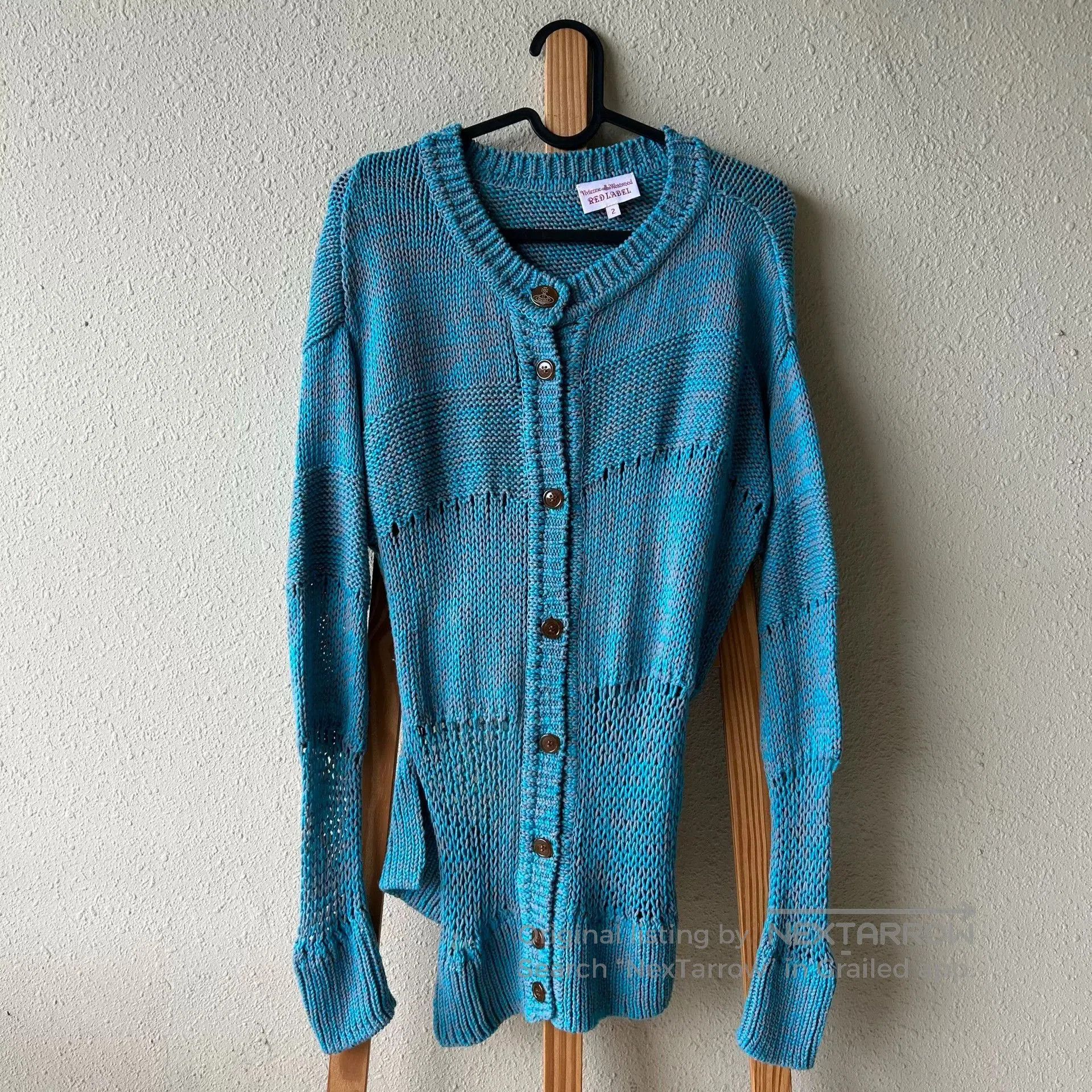 Vivienne Westwood vivienne westwood blue irregular knit cardigan. Size M / US 6-8 / IT 42-44 - 4 Thumbnail