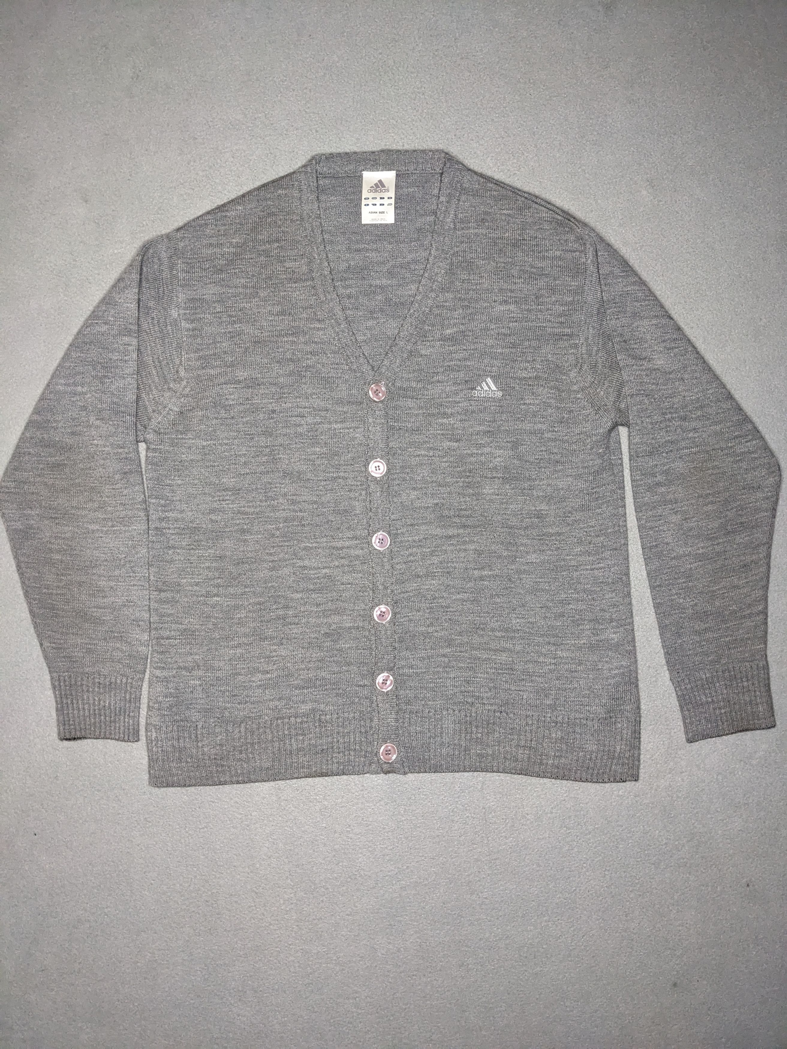 Adidas VTG Adidas Cardigan Knit Sweater Mens Large Wool Acrylic Y2K Size US L / EU 52-54 / 3 - 2 Thumbnail