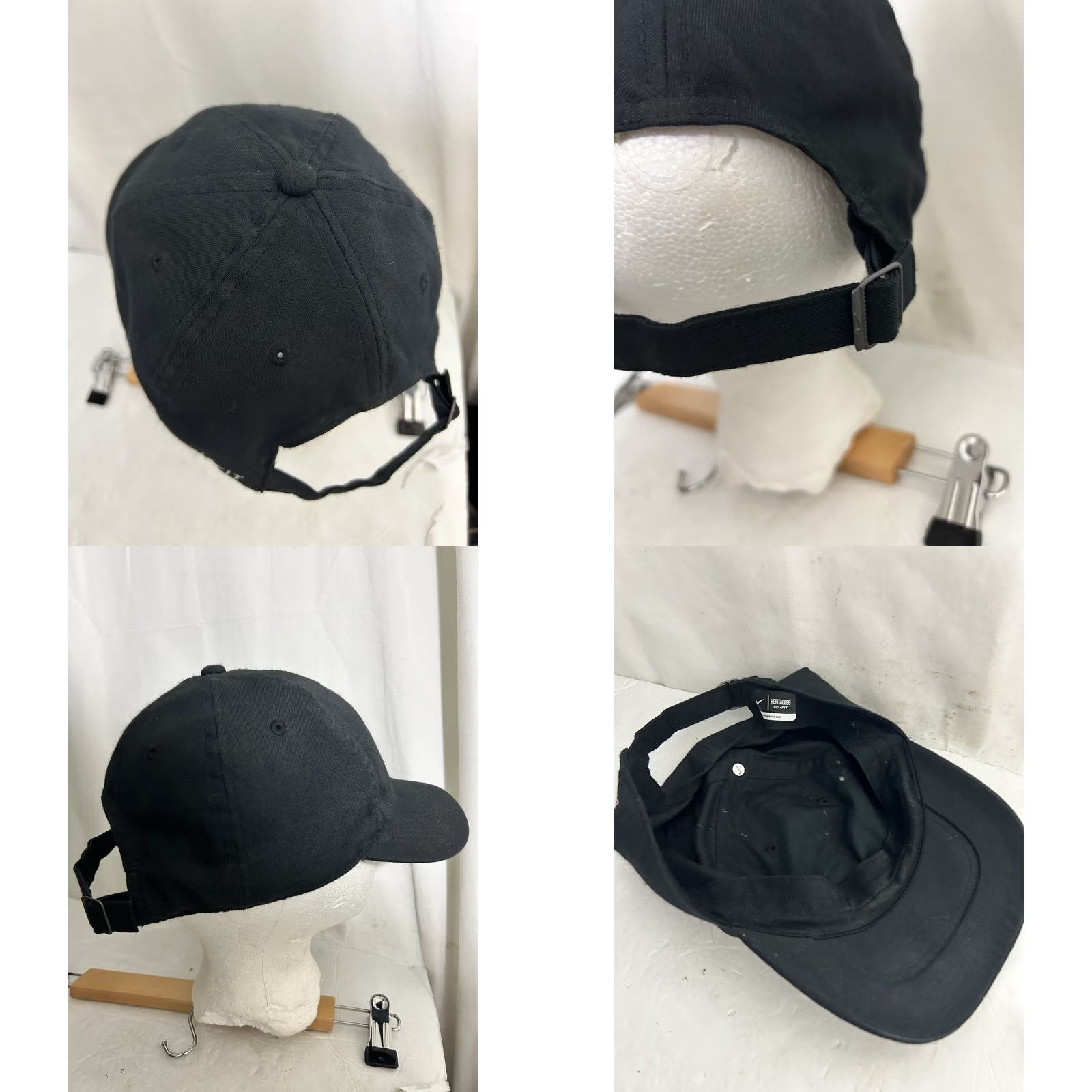 Nike Nike Heritage86 DriFit Baseball Cap Strapback Black White Swoosh Men One Size Black Cap Size ONE SIZE - 8 Thumbnail