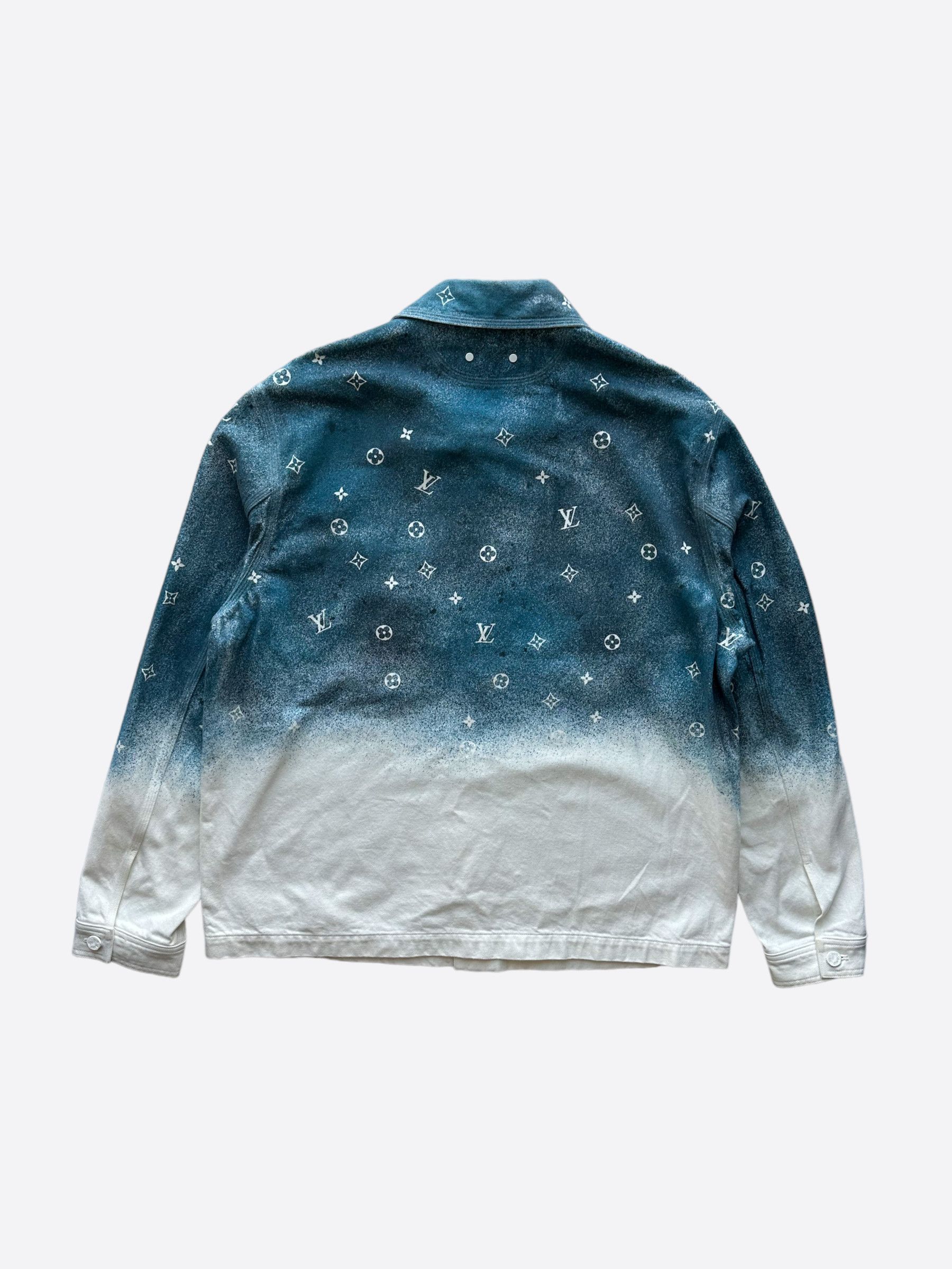 Louis Vuitton Louis Vuitton Blue & White Snowfall Monogram Denim Jacket Size US XXL / EU 58 / 5 - 2 Thumbnail