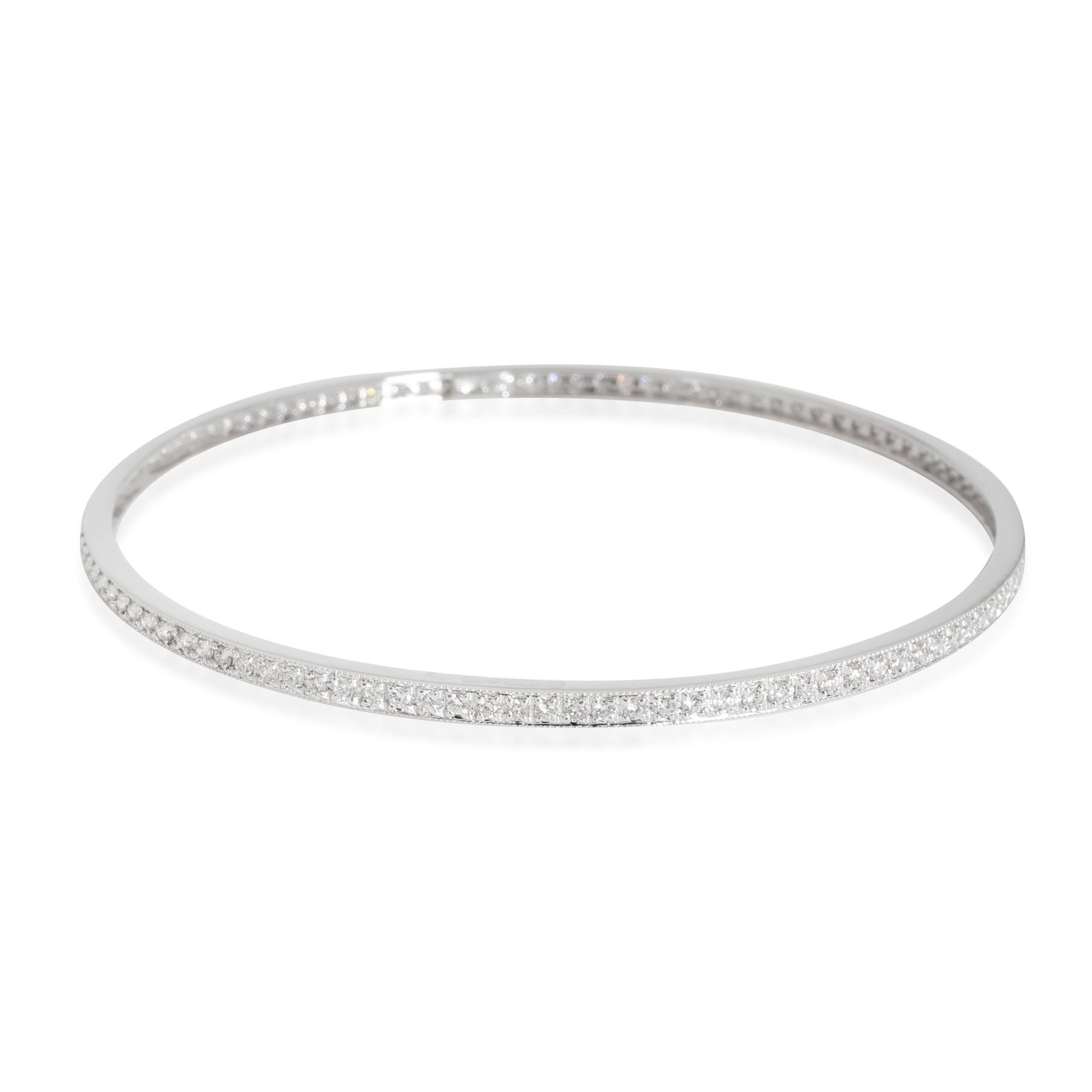 image of Chanel Diamond Slip On Bangle In 18K White Gold 1.75 Ctw, Women's