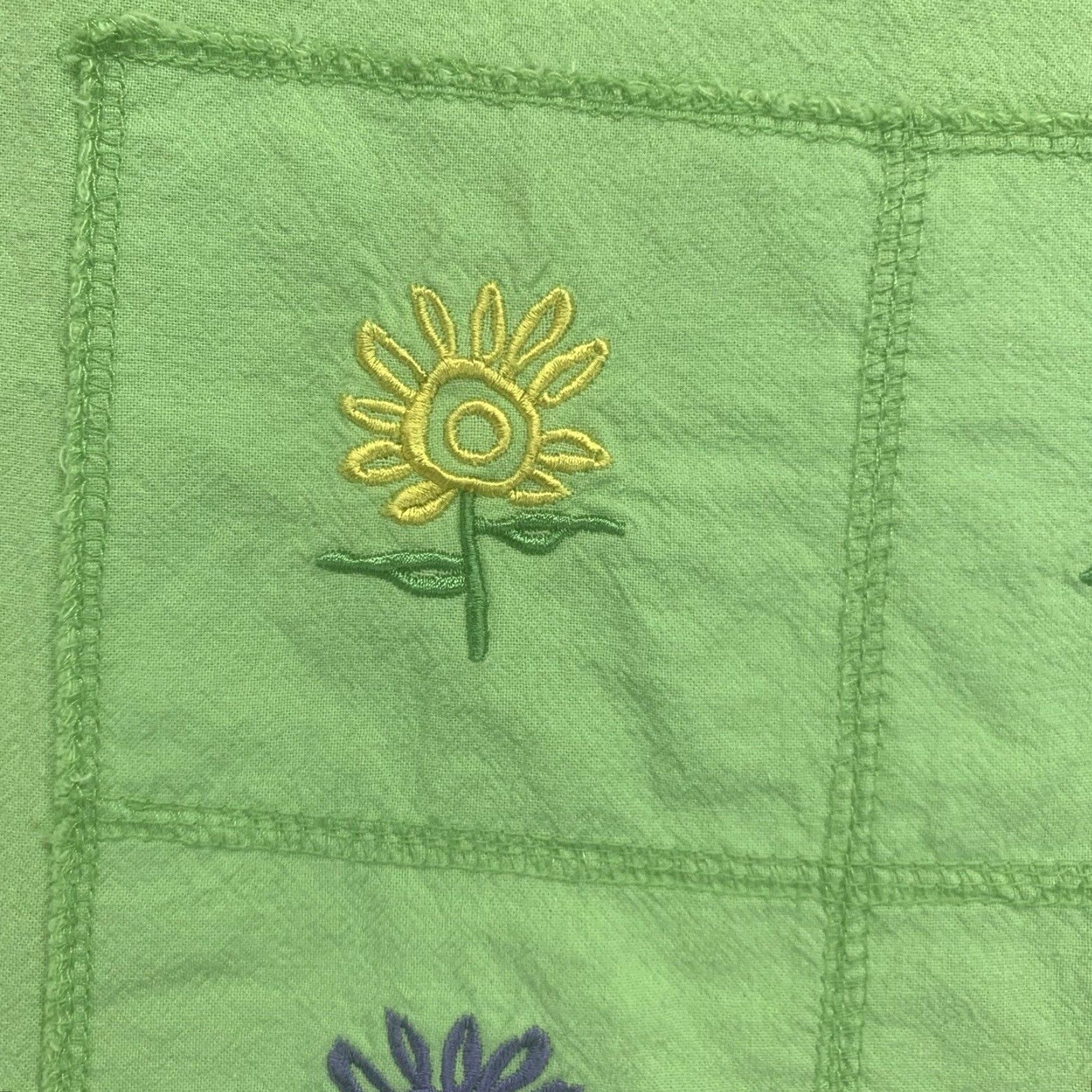 Vintage VINTAGE Women's Beach Dress Sheath Summer Cotton Lime Green Size Large Embroidered Ocean Vacation Size L / US 10 / IT 46 - 6 Thumbnail