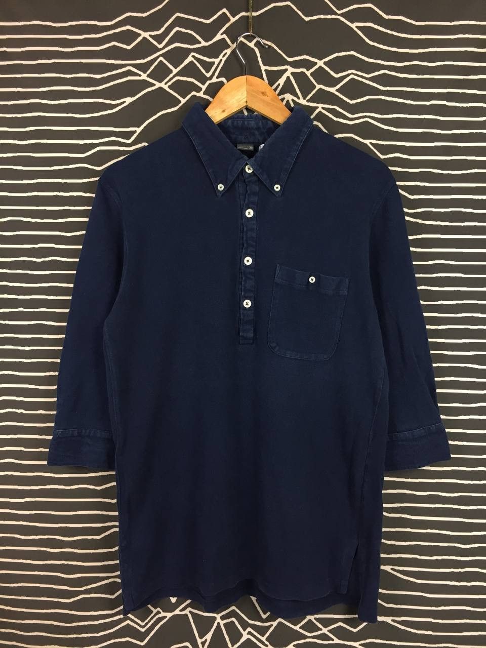 Japanese Brand × Nonnative × Vintage Vtg Nonnative Indigo-Dyed Mesh Pocket Polo Tee Size US M / EU 48-50 / 2 - 2 Thumbnail