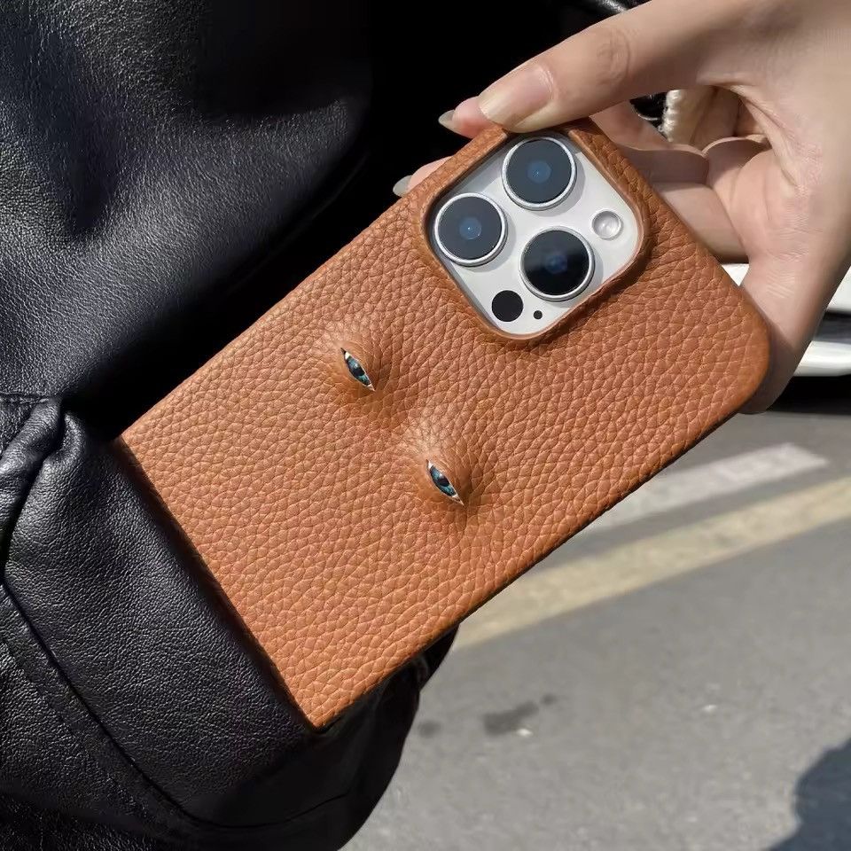 Genuine Leather Genuine Real Leather Designer Eye Iphone 16 Pro Max Case Size ONE SIZE - 3 Thumbnail