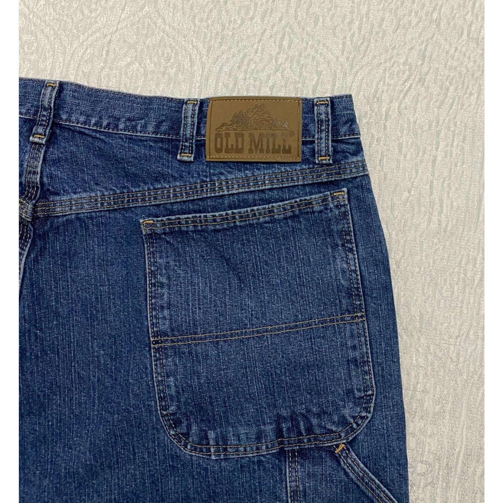 MILLY OLD MILL Jeans Mens Size 42×32 Blue Relaxed Straight Denim Cotton Size US 42 / EU 58 - 3 Thumbnail