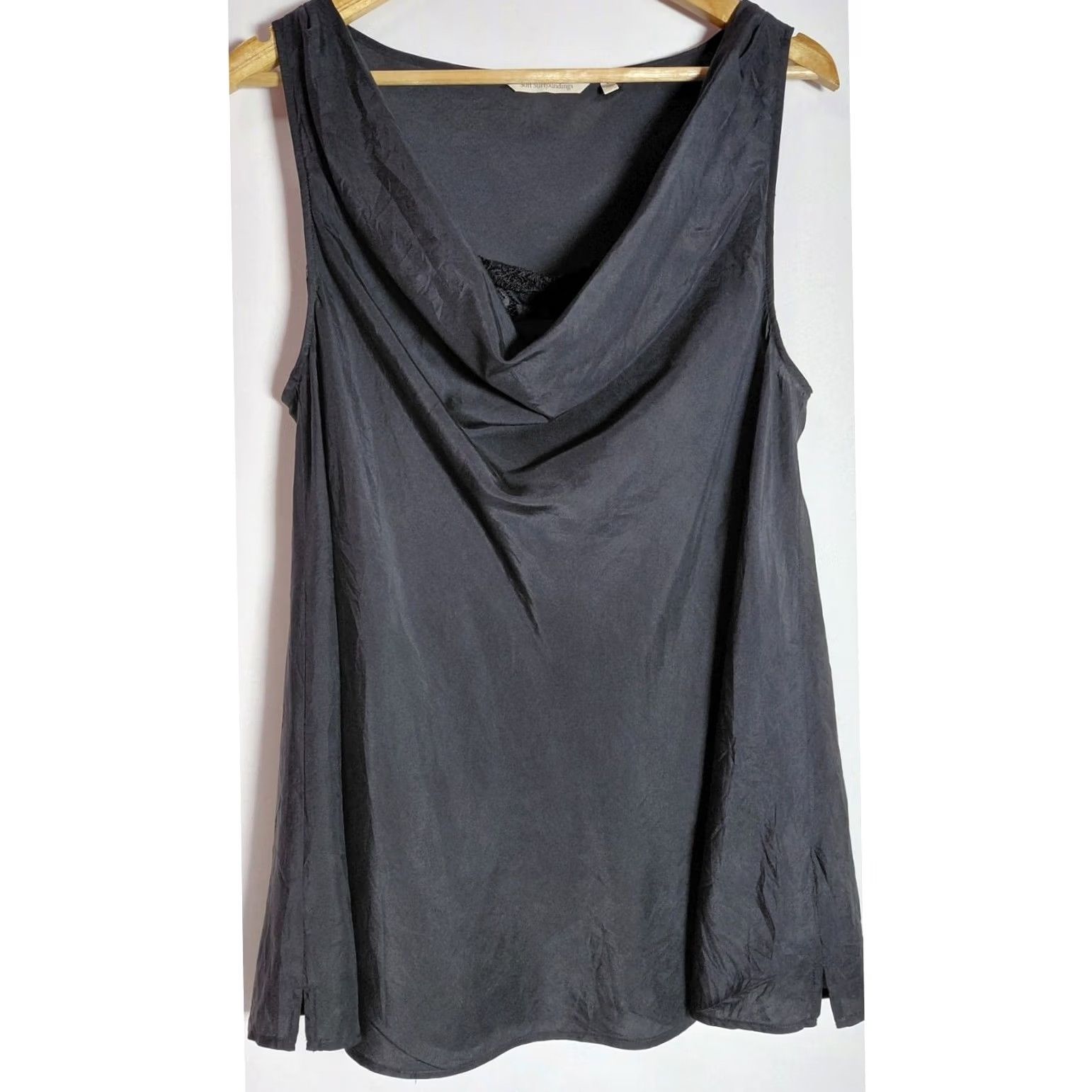 Soft Surroundings Soft Surroundings Top Womens L Gray Sleeveless Solid Rayon Blend Women Size Size L / US 10 / IT 46 - 2 Thumbnail
