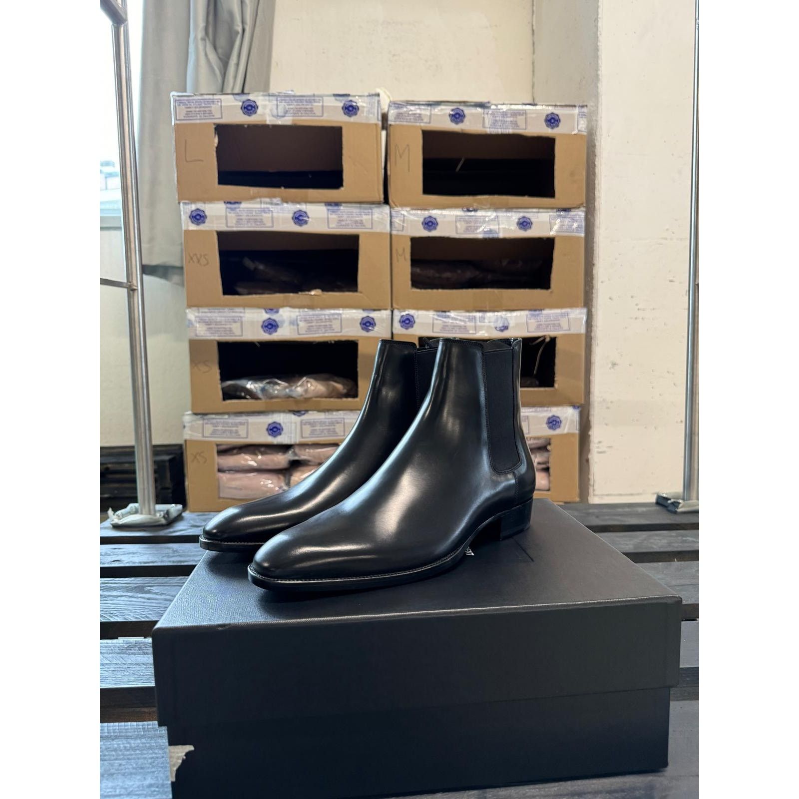 Saint Laurent Paris o1alsimx924 41440 Type C Leather Boots in Black Size US 9 / EU 42 - 14 Thumbnail