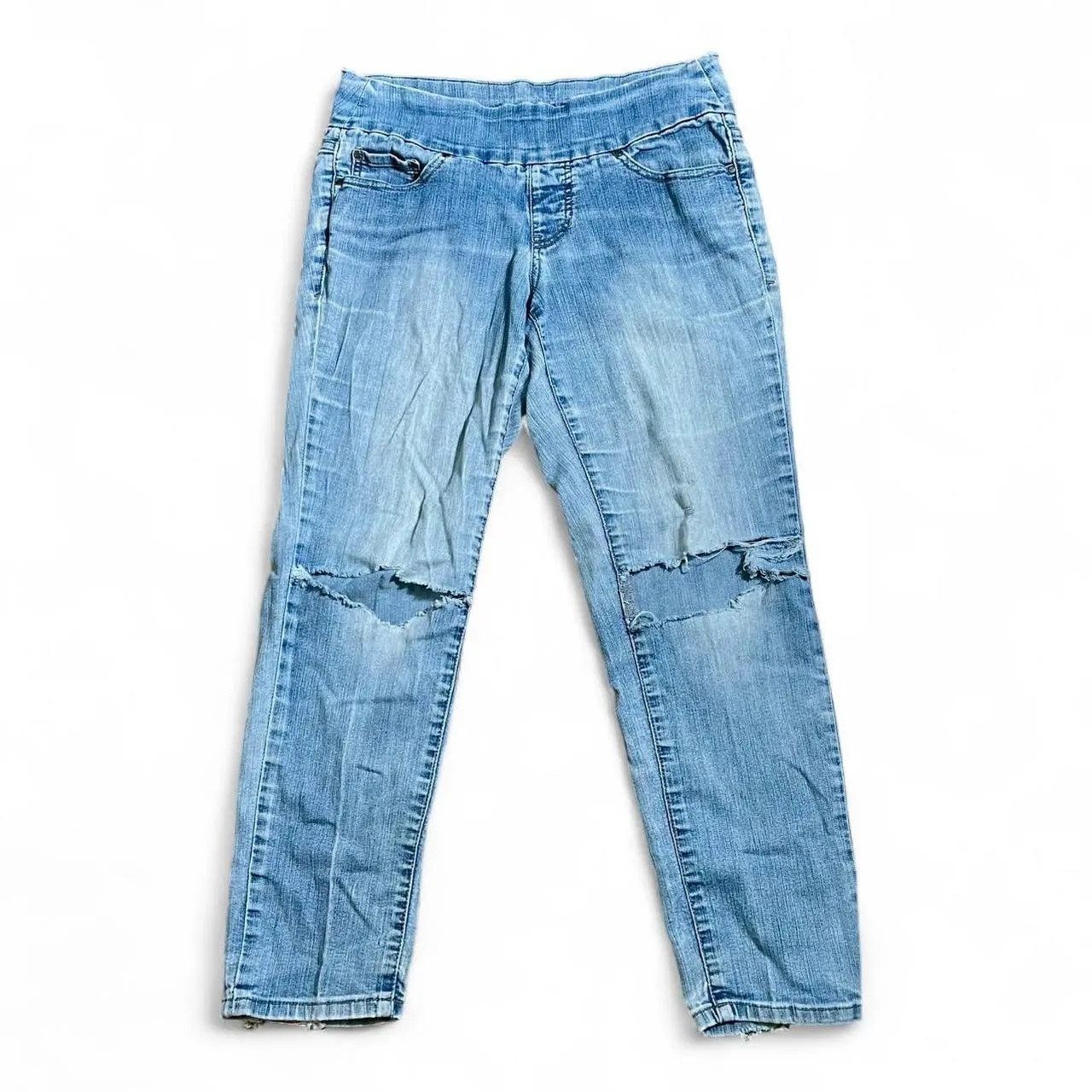 Vintage JAG Pull On Light Wash Denim Jeans - Size 6 Size 28" / US 6 / IT 42 - 1 Thumbnail