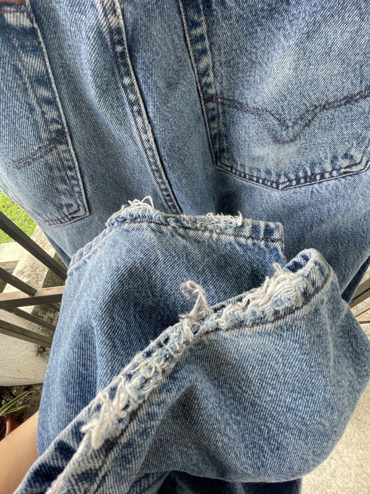 Harley Davidson × Vintage Vintage Harley Davidson Denim Jeans Distressed Condition Size US 35 - 10 Thumbnail