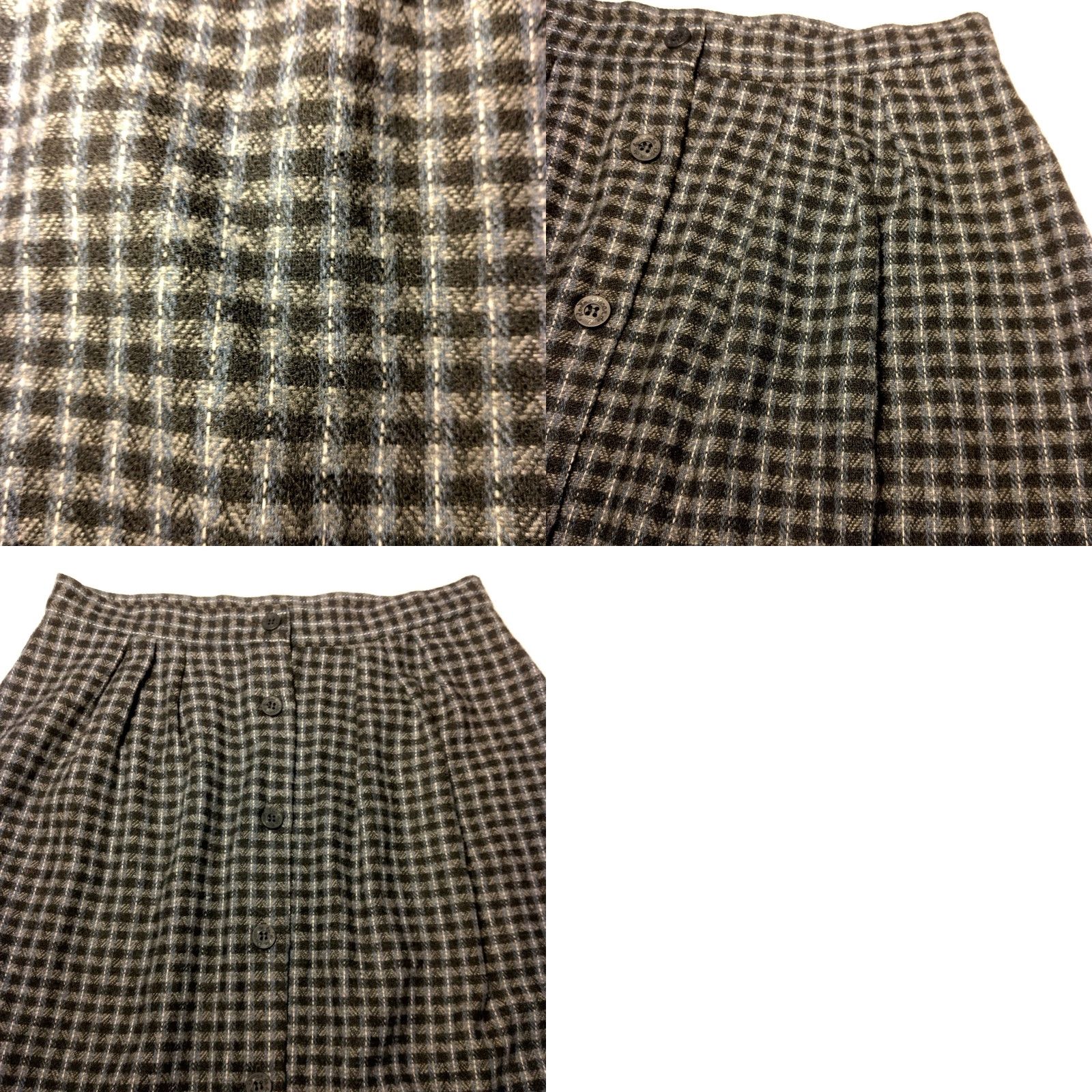 Oscar De La Renta VINTAGE Oscar de la Renta Skirt 9/10 Wool Blend Plaid A-Line Midi Button Front Womens Size 30" / US 8 / IT 44 - 8 Thumbnail