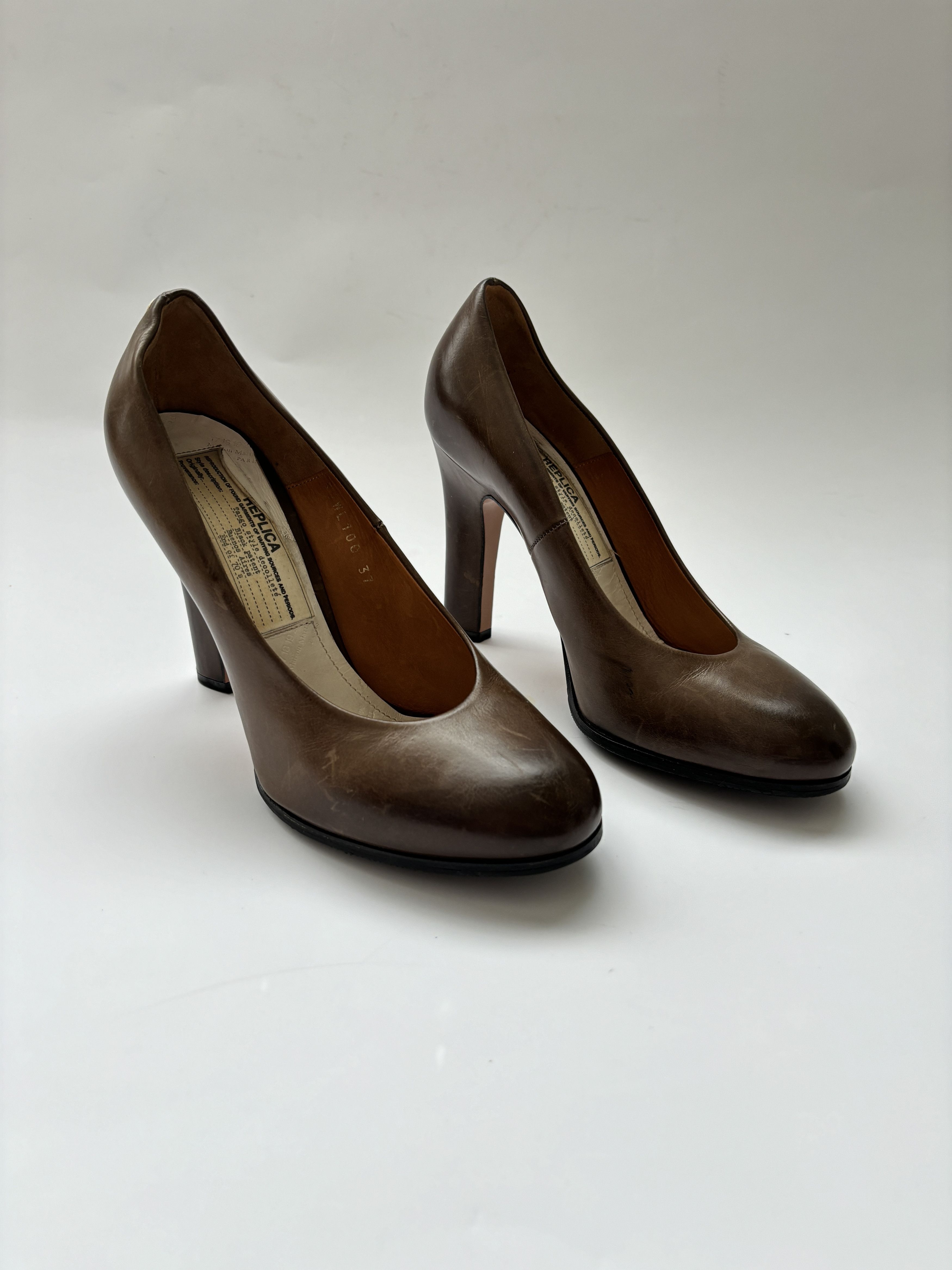 Maison Margiela ⚡️QUICK SALE⚡️Maison Margiela Replica Brown Heeled Pumps Size US 7 / IT 37 - 3 Thumbnail