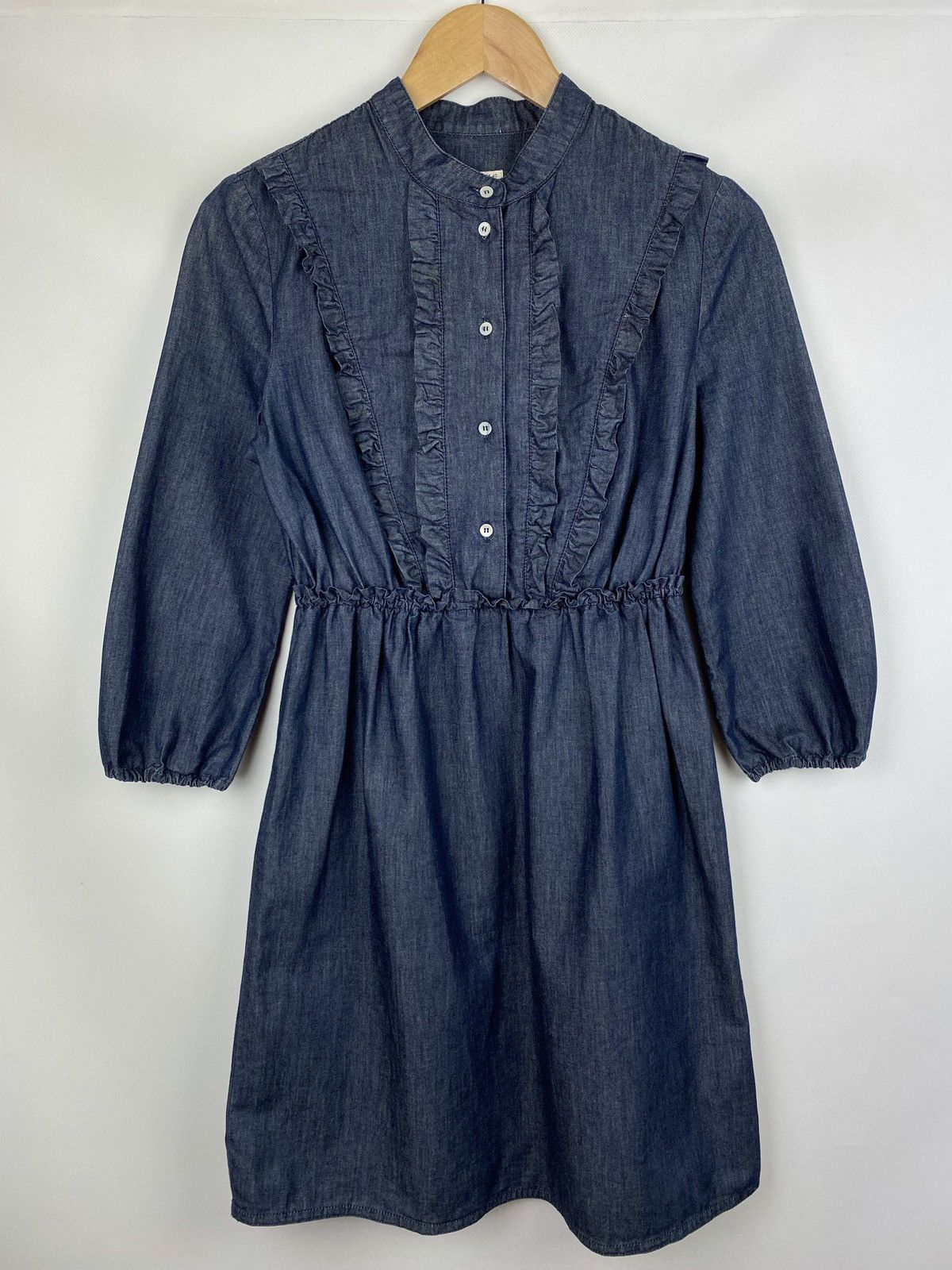 Miumiu 2026 Shirt Dress with a Slim Fit Blue Cotton