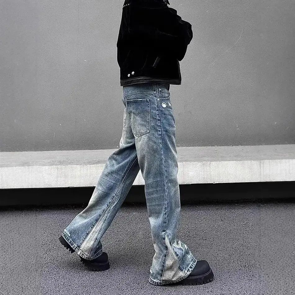 Japanese Brand Loose straight leg ripped slightly flared jeans Size US 32 / EU 48 - 2 Thumbnail