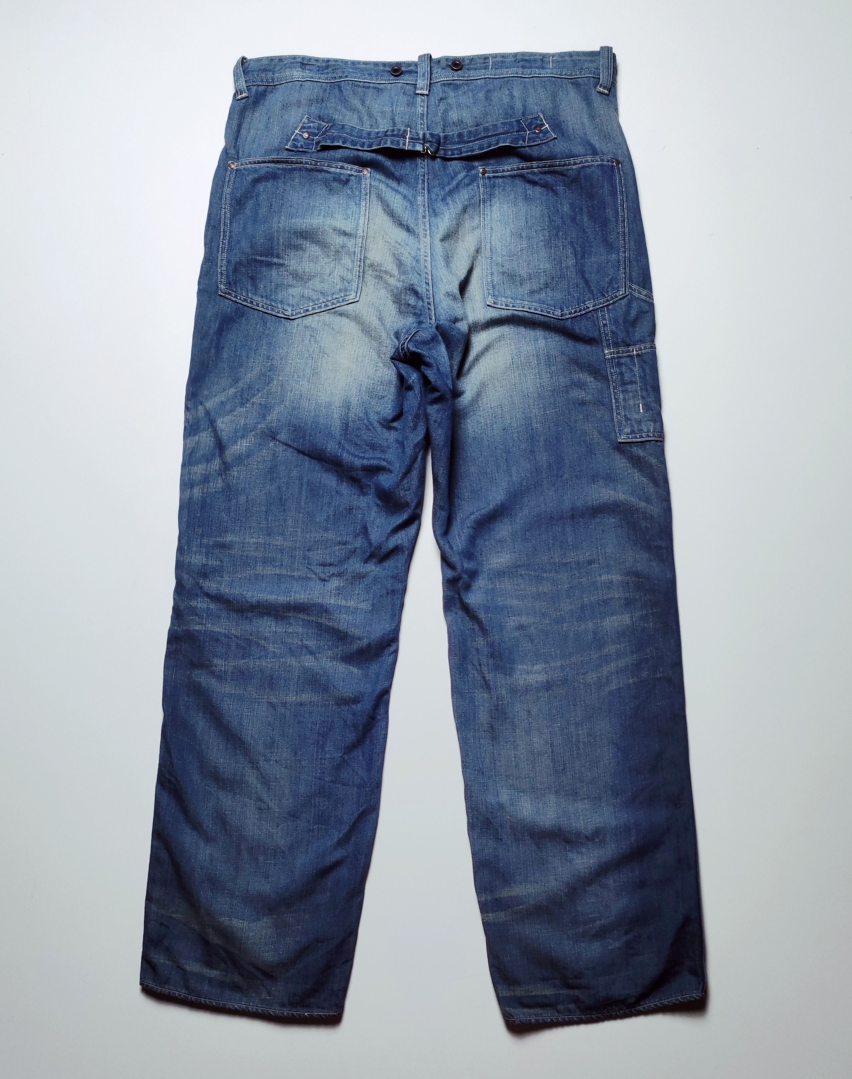 image of Vintage Journal Standard Denim Back Buckle Carpenter in Blue Washed Denim, Men's (Size 37)