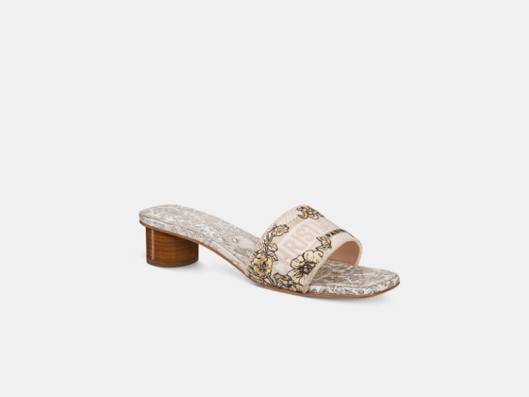 Dior o1w1db11225 KCQ902 Dway Heeled Slides in Multicolor Size US 8 / IT 38 - 2 Thumbnail
