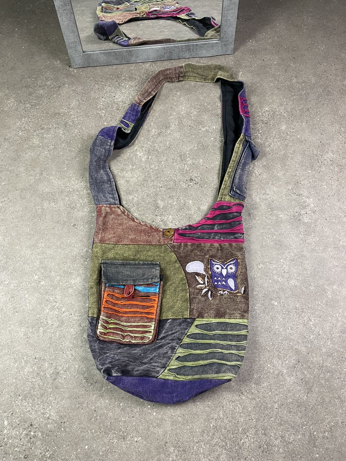 Vintage Vintage Shoulders Bag Avangard 90s Hippie Peace ☮️ Streetwear Size ONE SIZE - 1 Thumbnail