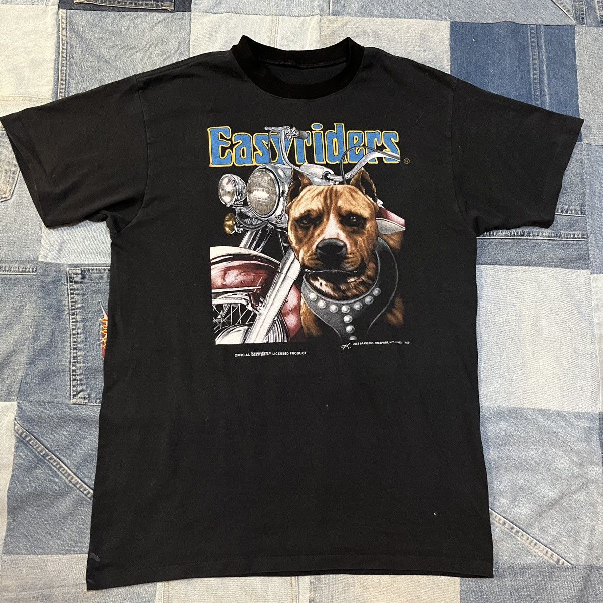 Harley Davidson × Vintage VTG 90s Easy Riders Pitbull Dog T shirt XL Size US XL / EU 56 / 4 - 1 Thumbnail