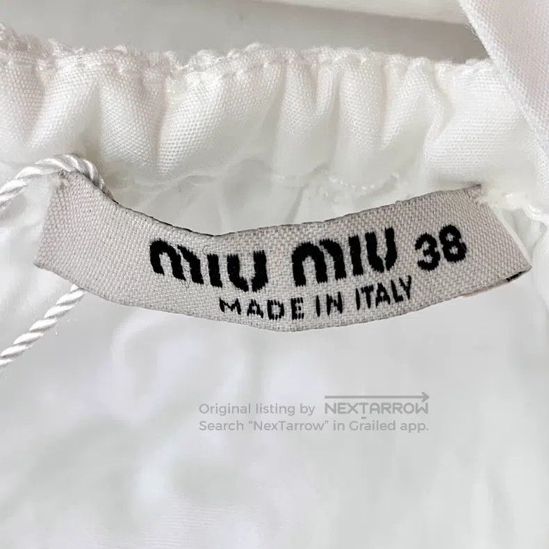 Miu Miu Miu Miu 38 White back openwork lace-up cotton round neck bu Size S / US 4 / IT 40 - 6 Thumbnail