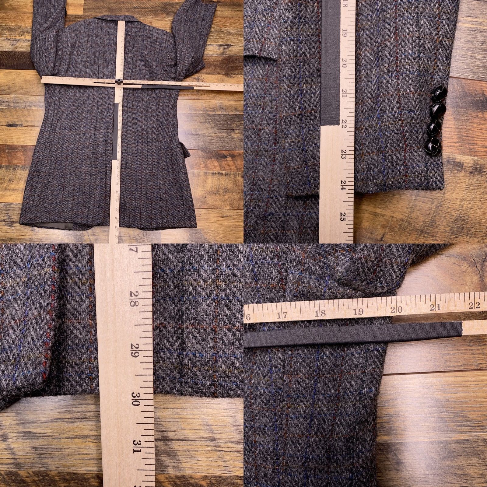 Vintage VINTAGE Kuppenheimer Blazer Sport Coat Wool Gray Herringbone Tweed 40R Notch Lapel Single-Breasted Four-Button Jacket Mens Regular Chest 40 Size 40R - 9 Thumbnail