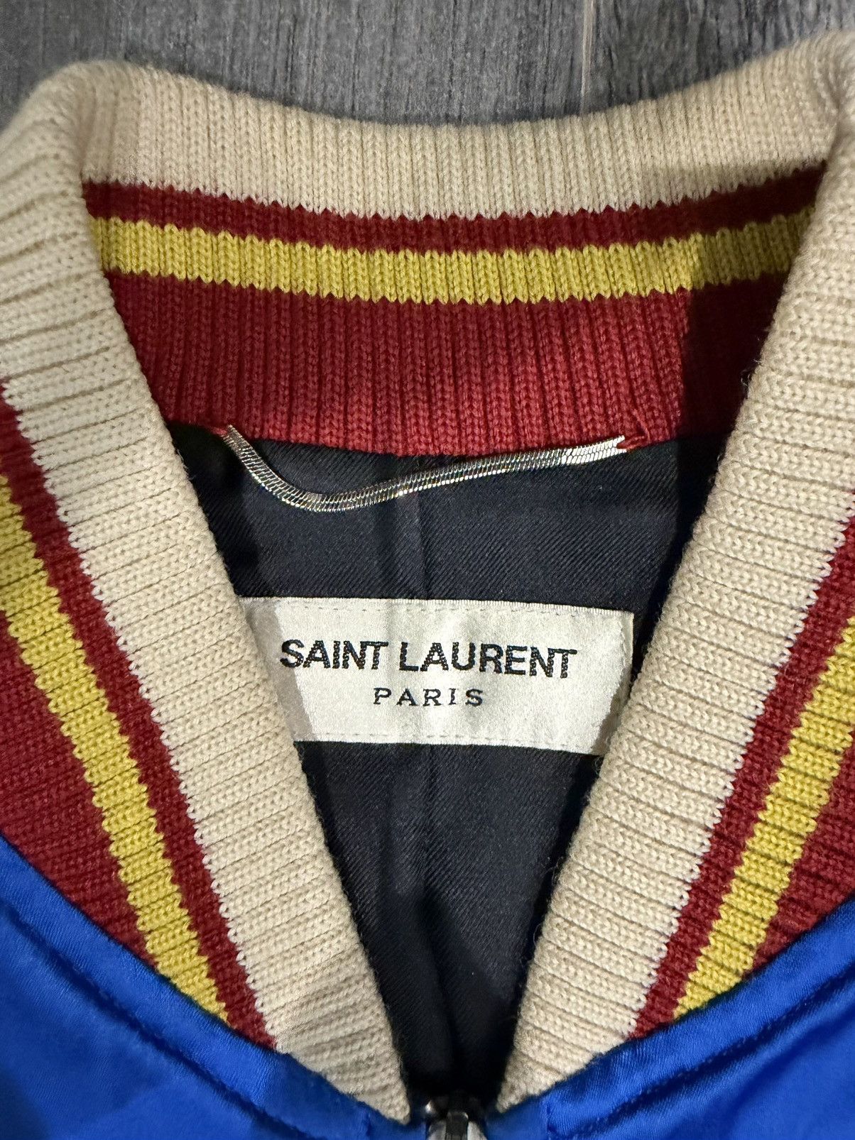 Saint Laurent Paris SS14 Blue Silk Teddy Jacket Size US S / EU 44-46 / 1 - 4 Thumbnail