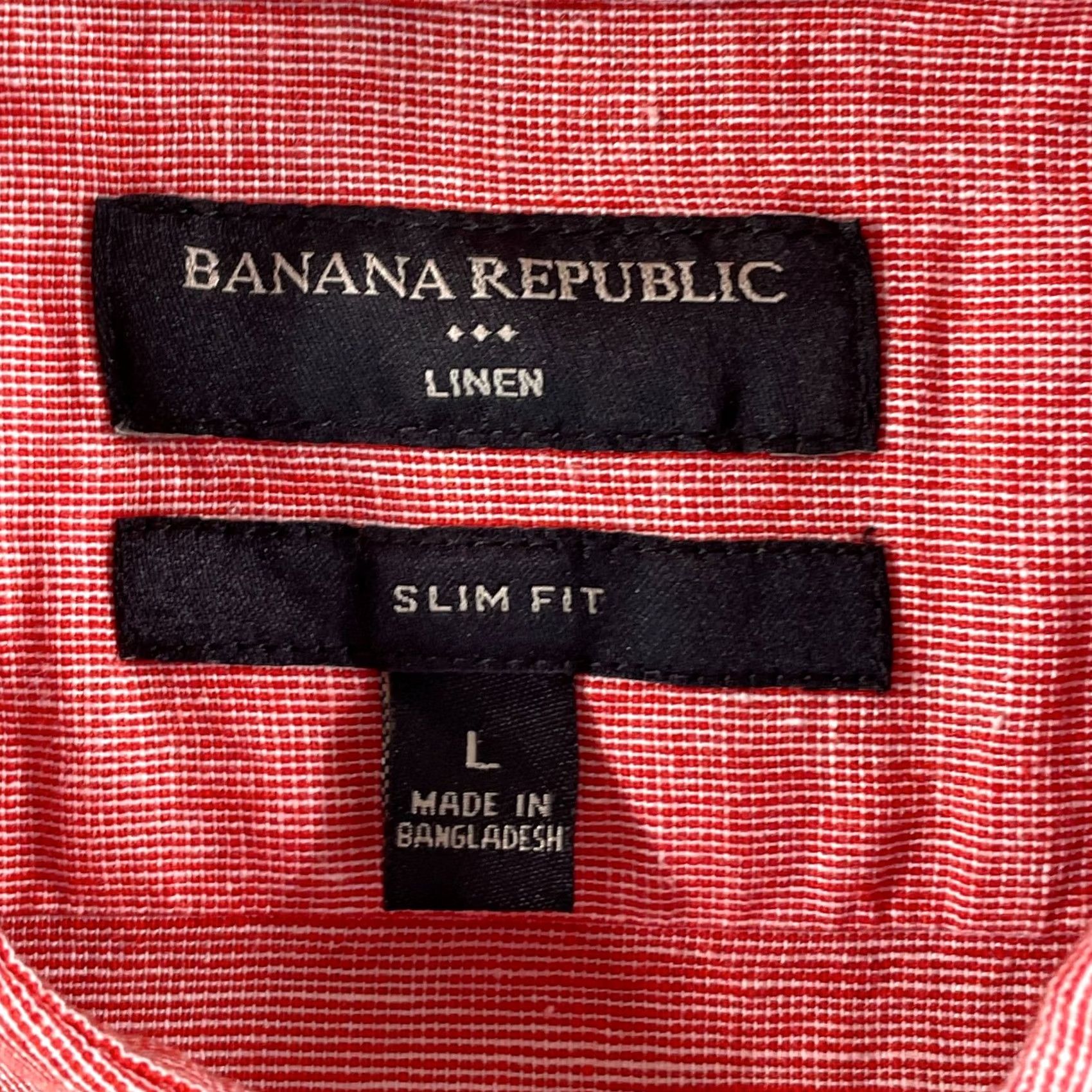 Banana Republic Banana Republic Shirt Men Large Heather Red Linen Slim Fit Beach SS NWOT Size US L / EU 52-54 / 3 - 2 Thumbnail