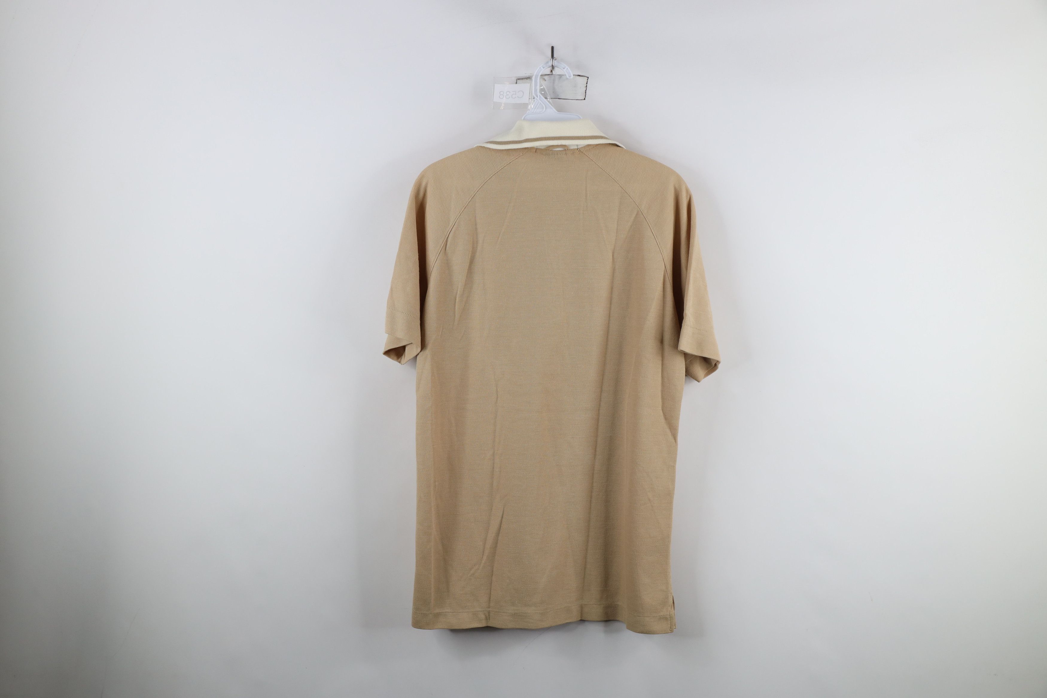 Vintage Vintage 70s Givenchy Spell Knit Collared Polo Shirt Beige Size US M / EU 48-50 / 2 - 12 Thumbnail