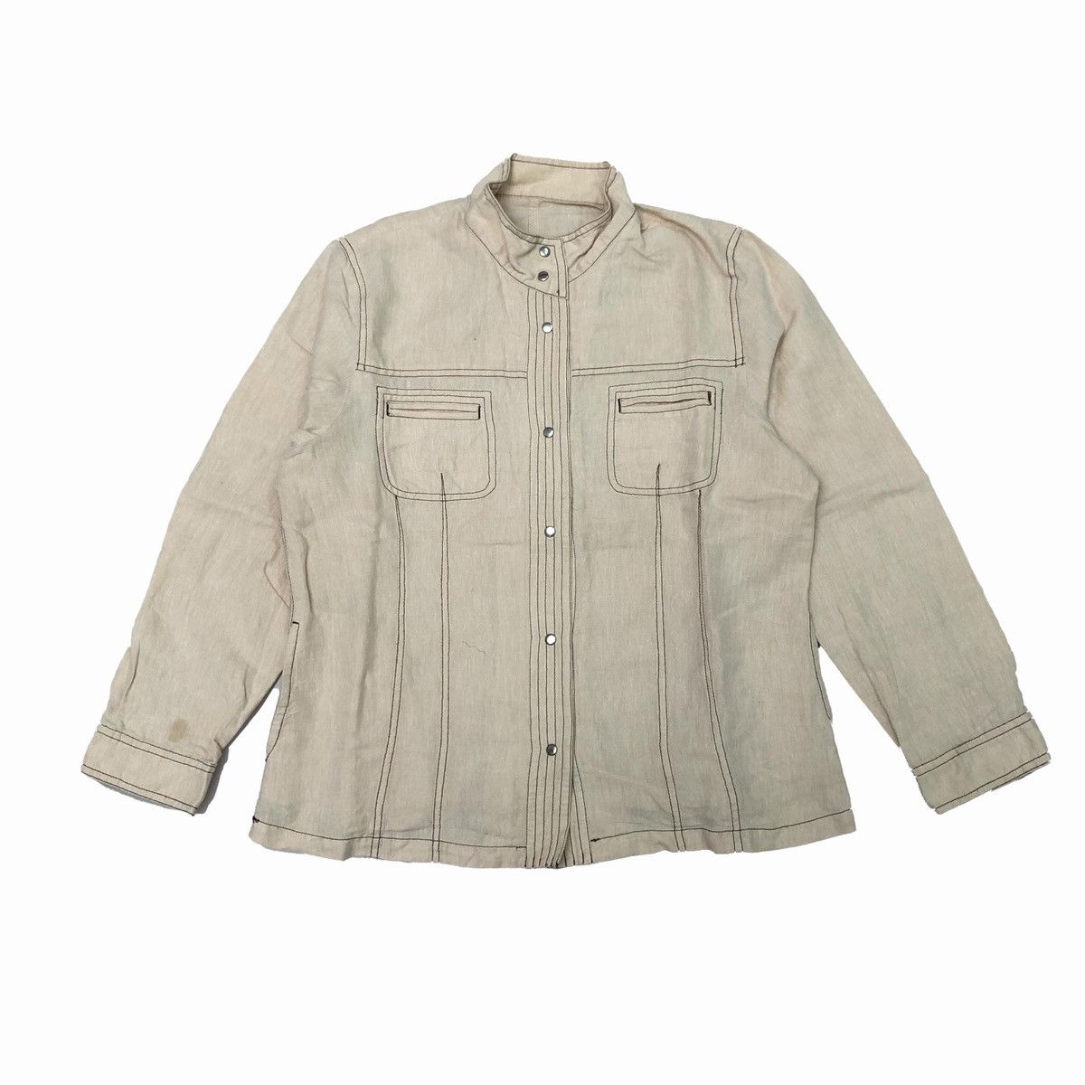 Designer × Japanese Brand × Vintage Vintage Frohlich Womens Shirt Jacket Stand Collor Snap Twin Size S / US 4 / IT 40 - 1 Thumbnail