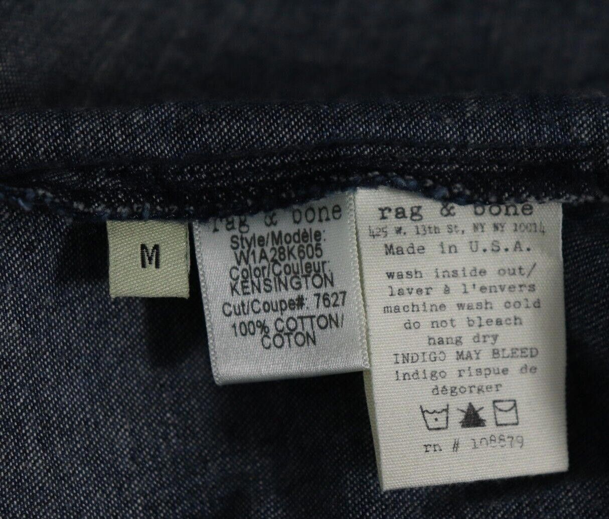 Rag & Bone Rag & Bone Womens Medium Blue Denim Shirt Snap Button Blouse Size M / US 6-8 / IT 42-44 - 5 Thumbnail