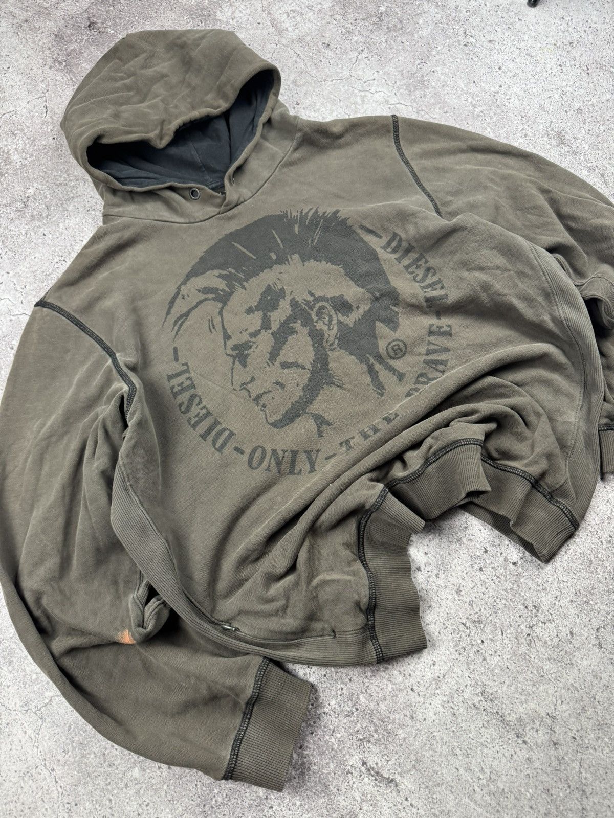 Diesel Vintage FADED DIESEL Distressed zip hoodie avangarde Japan Size US XL / EU 56 / 4 - 2 Thumbnail