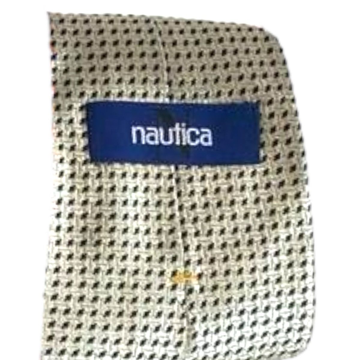 Nautica Nautica Mens Tie Gold Geometric Pattern 100% Silk Size ONE SIZE - 2 Thumbnail
