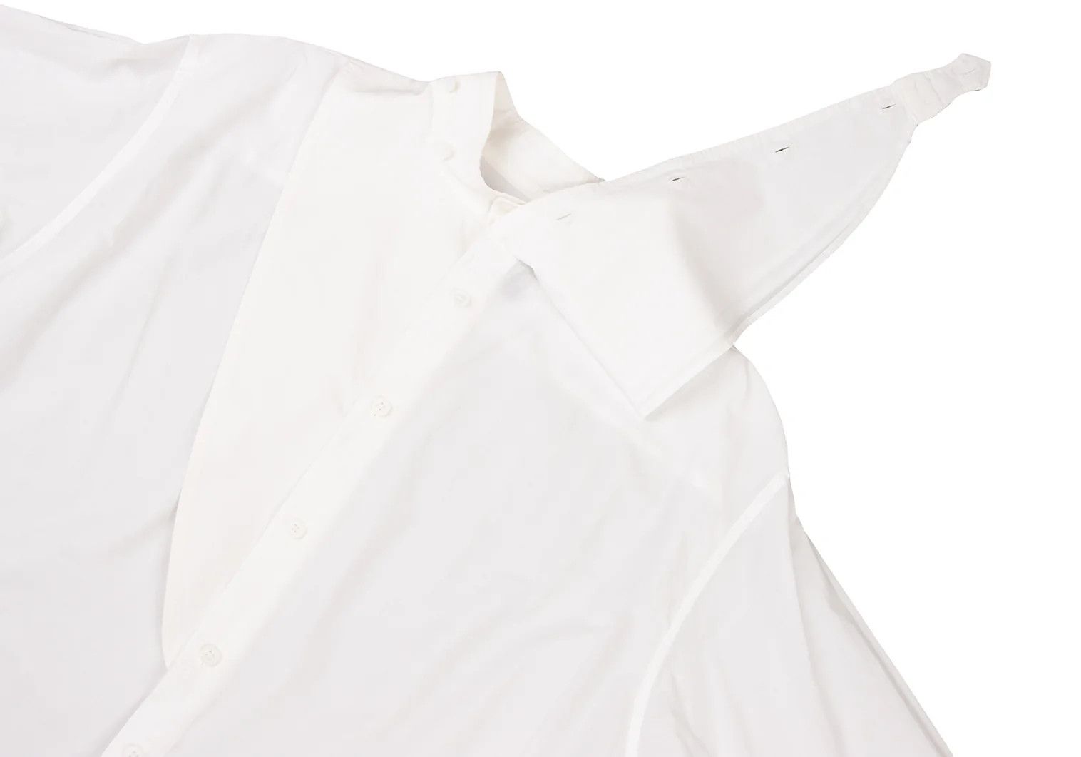 Yohji Yamamoto Yohji Yamamoto Cotton Asymmetrical Big Shirt White Size US S / EU 44-46 / 1 - 8 Thumbnail