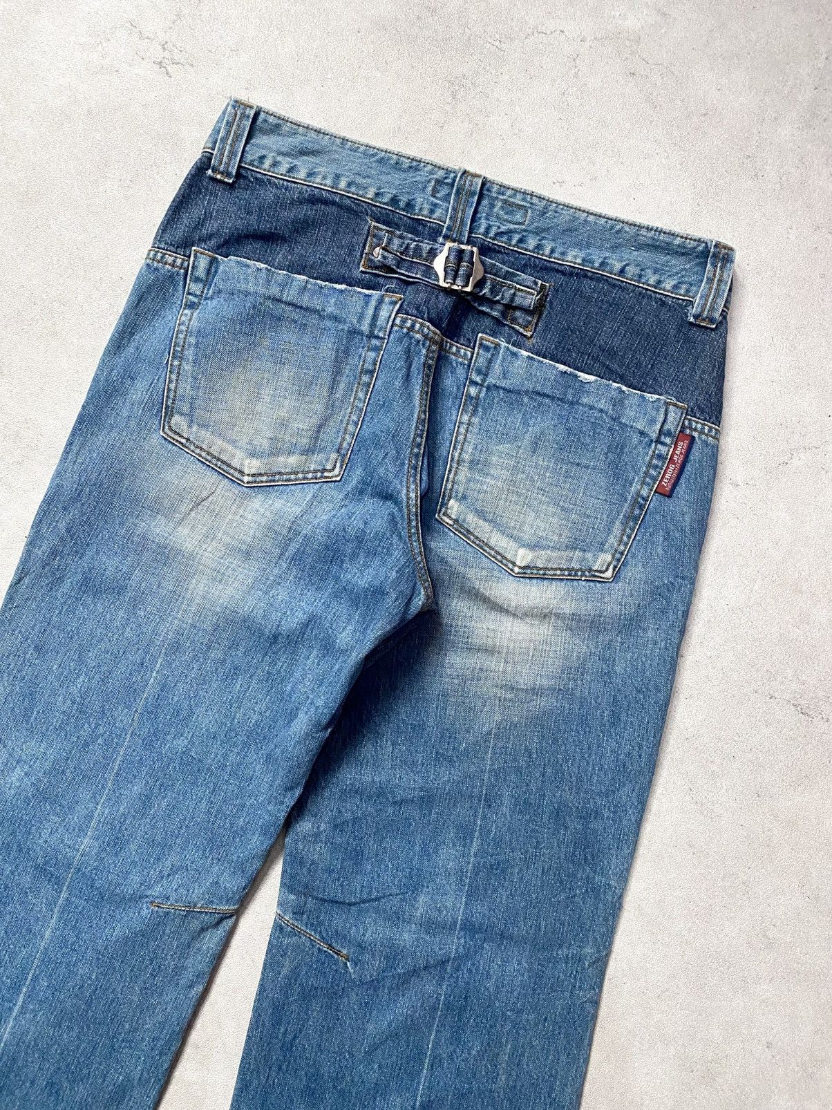 Japanese Brand Vintage Y2K Zero G Jeans 2tone Buckleback Size US 34 / EU 50 - 4 Thumbnail