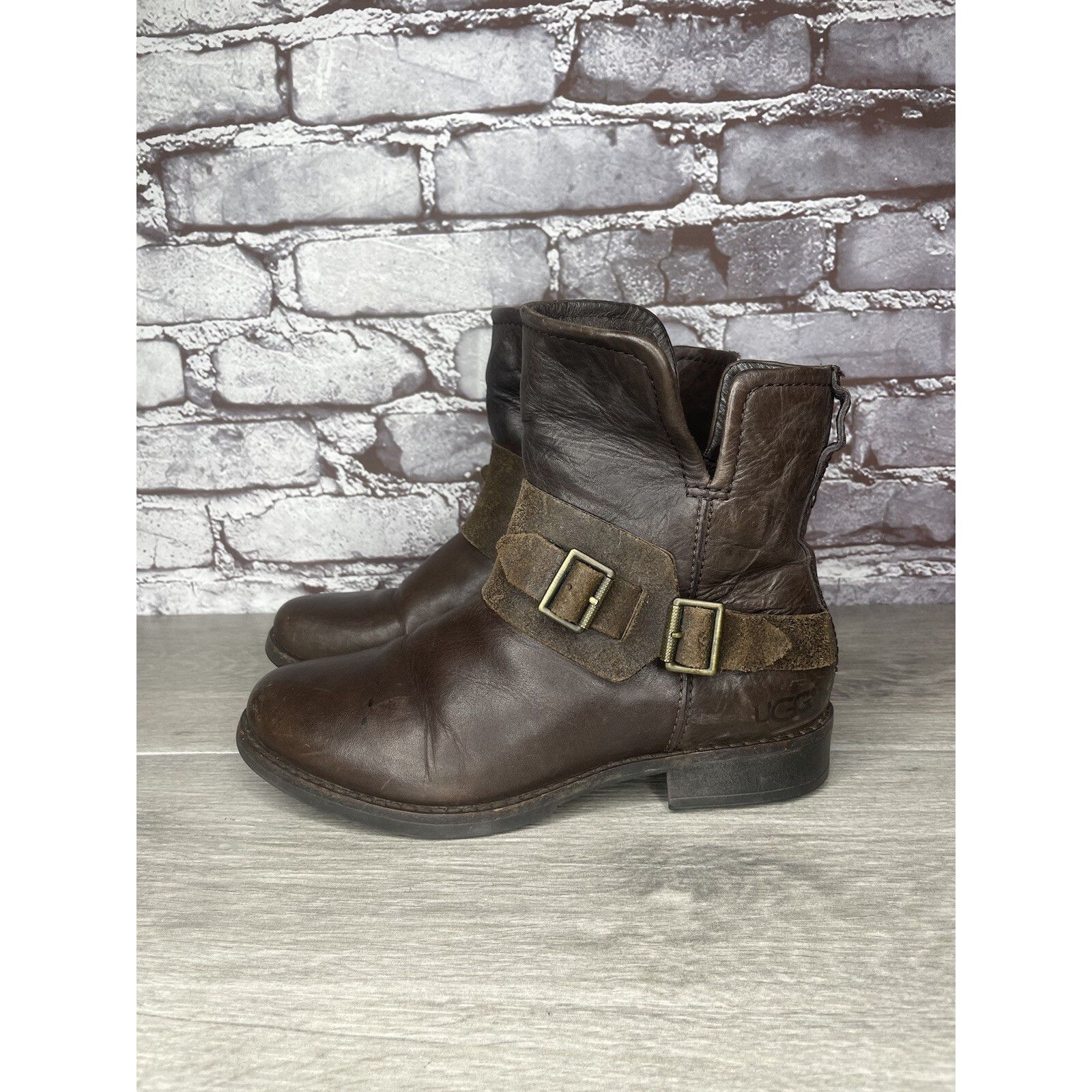 Ugg UGG® AUSTRALIA CYBELE STOUT LEATHER BIKER BOOTS Women Sz 5.5 Size US 5.5 / IT 35.5 - 18 Thumbnail