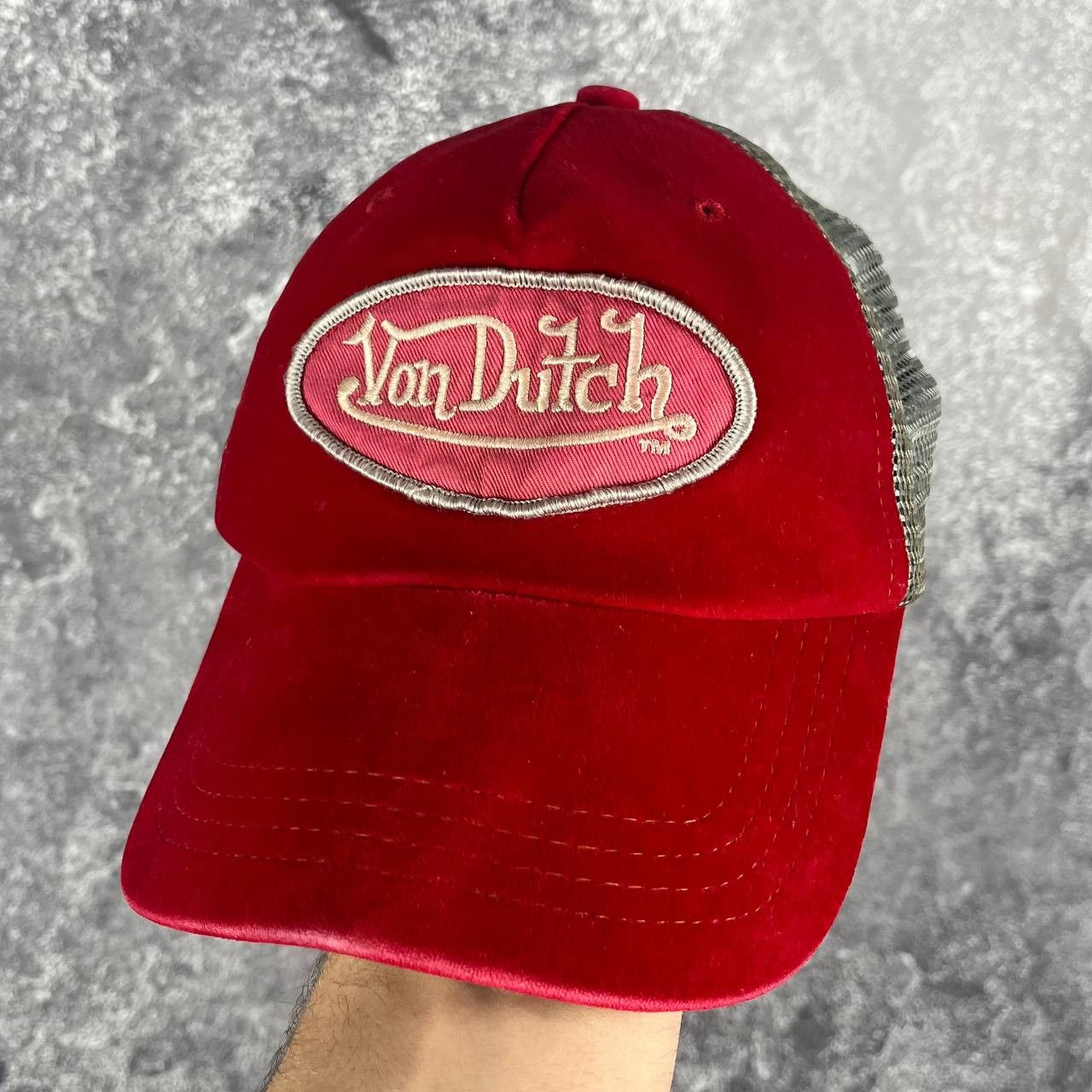 Von Dutch Velour Vintage Trucker Baseball Cap Y2K Drip