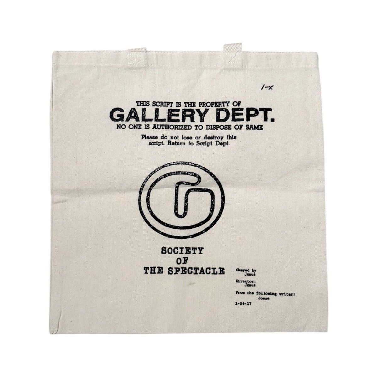 Gallery Dept. Gallery Dept Script Tote Bag Size ONE SIZE - 1 Thumbnail