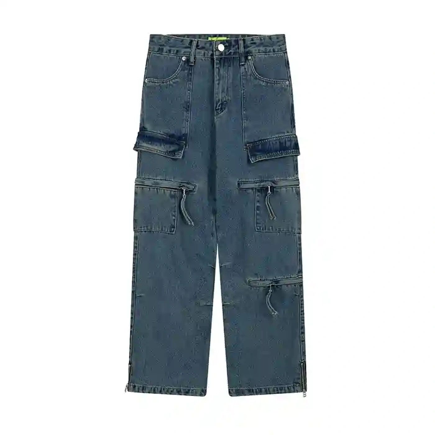 faded distressed flared skate cargo jeans