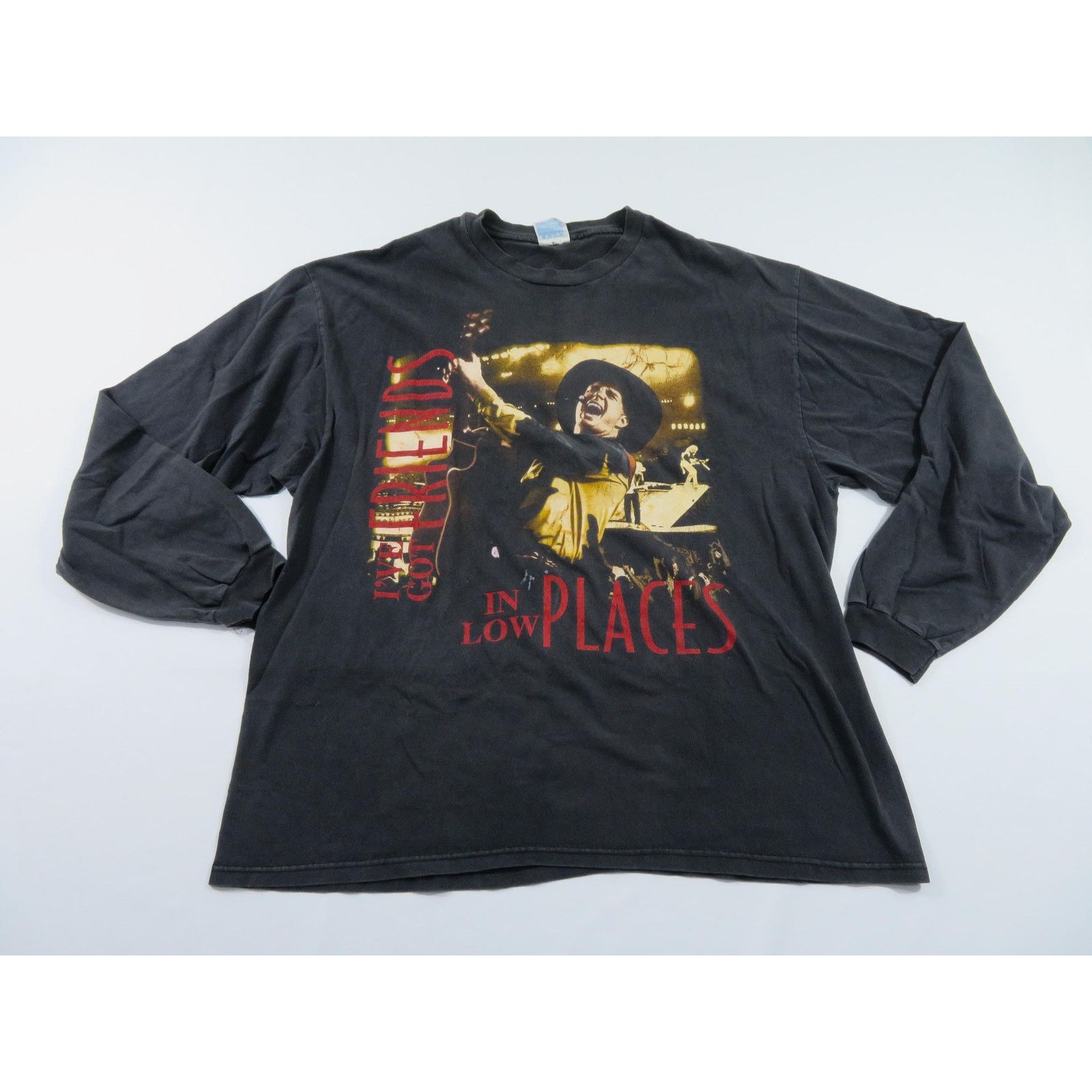 Hanes Garth Brooks Friends in Low Places Black Shirt Sz 2XL 1990s Size US XXL / EU 58 / 5 - 1 Thumbnail