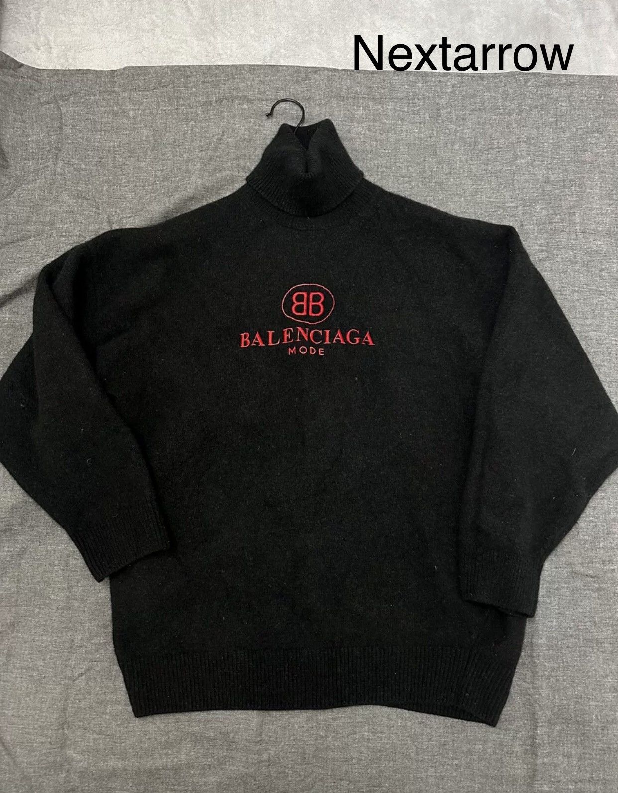 Balenciaga solid embroidered turtleneck sweater 2412-